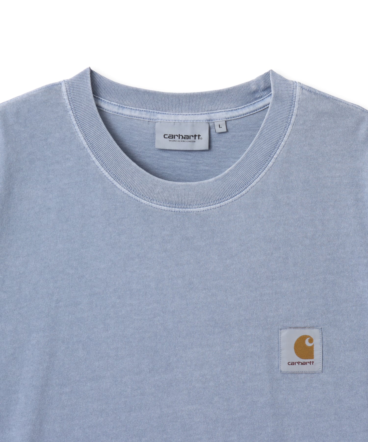 CARHARTT S/S NELSON T-SHIRT Gentle Blue garment dyedの画像