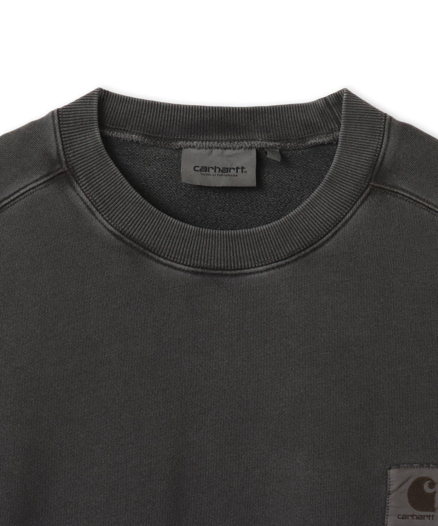 CARHARTT NELSON SWEAT Black garment dyedの画像