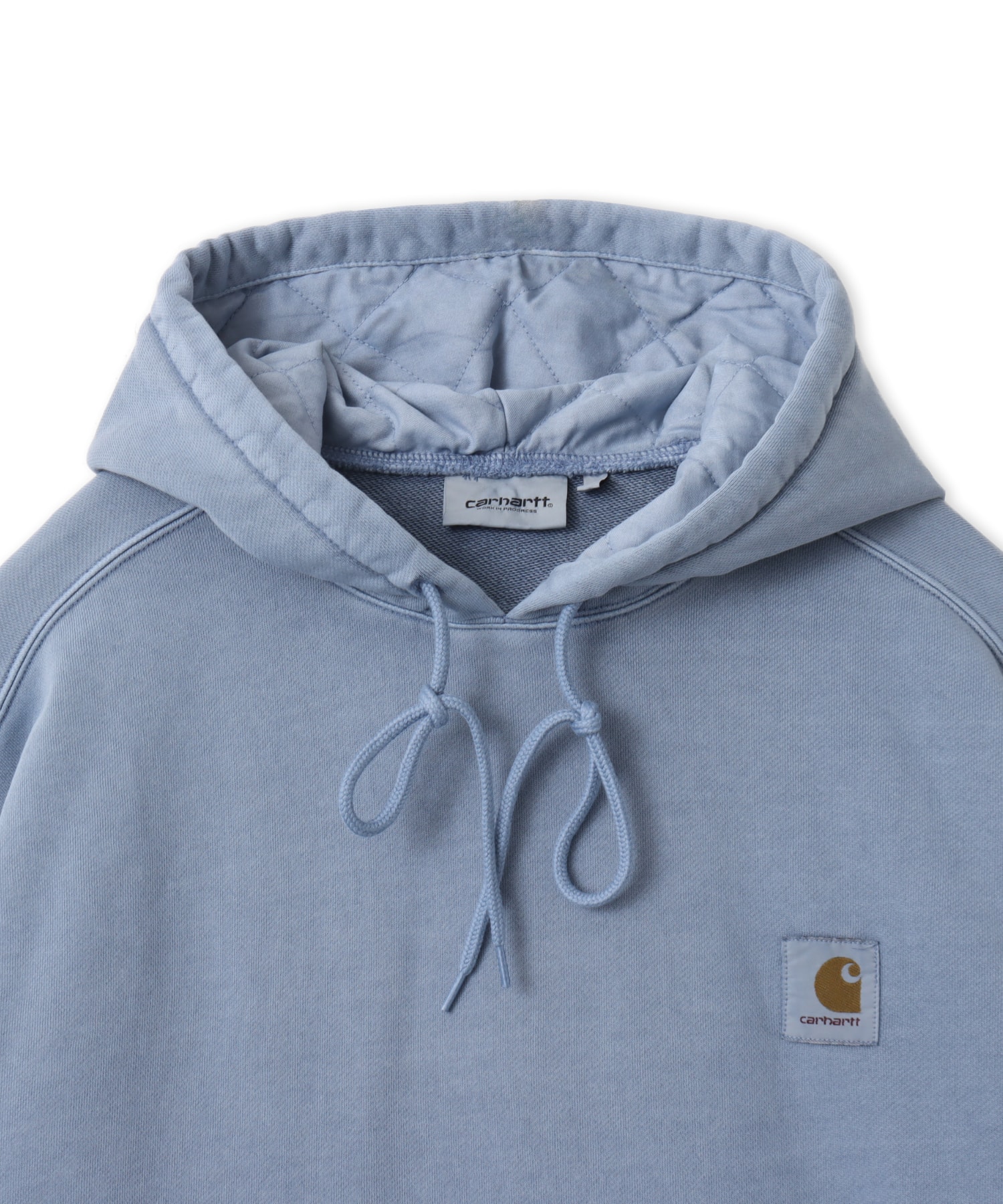 CARHARTT HOODED NELSON SWEAT Gentle Blue garment dyedの画像
