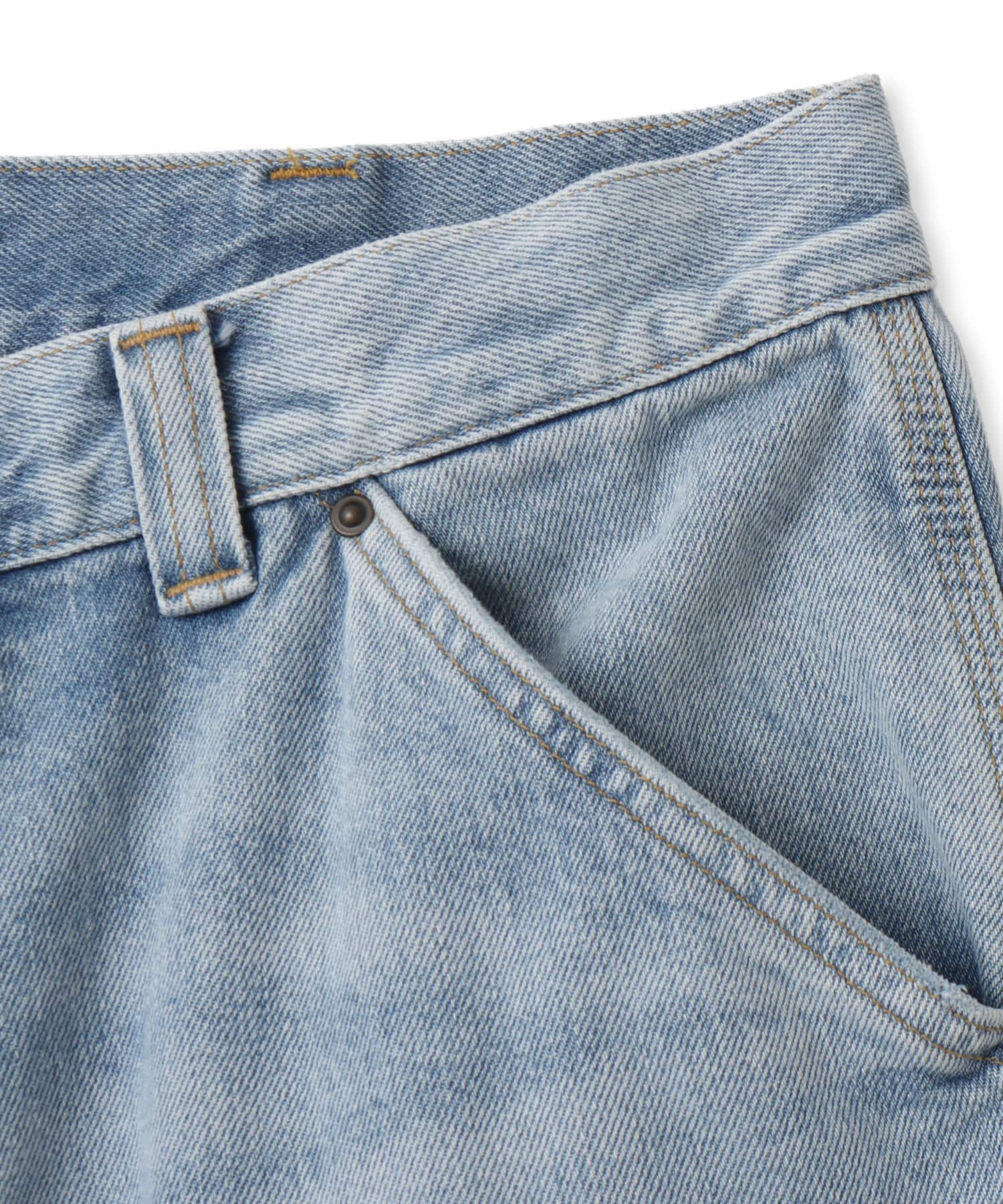 CARHARTT OG DOUBLE KNEE SHORT Blue heavy worn bleachedの画像