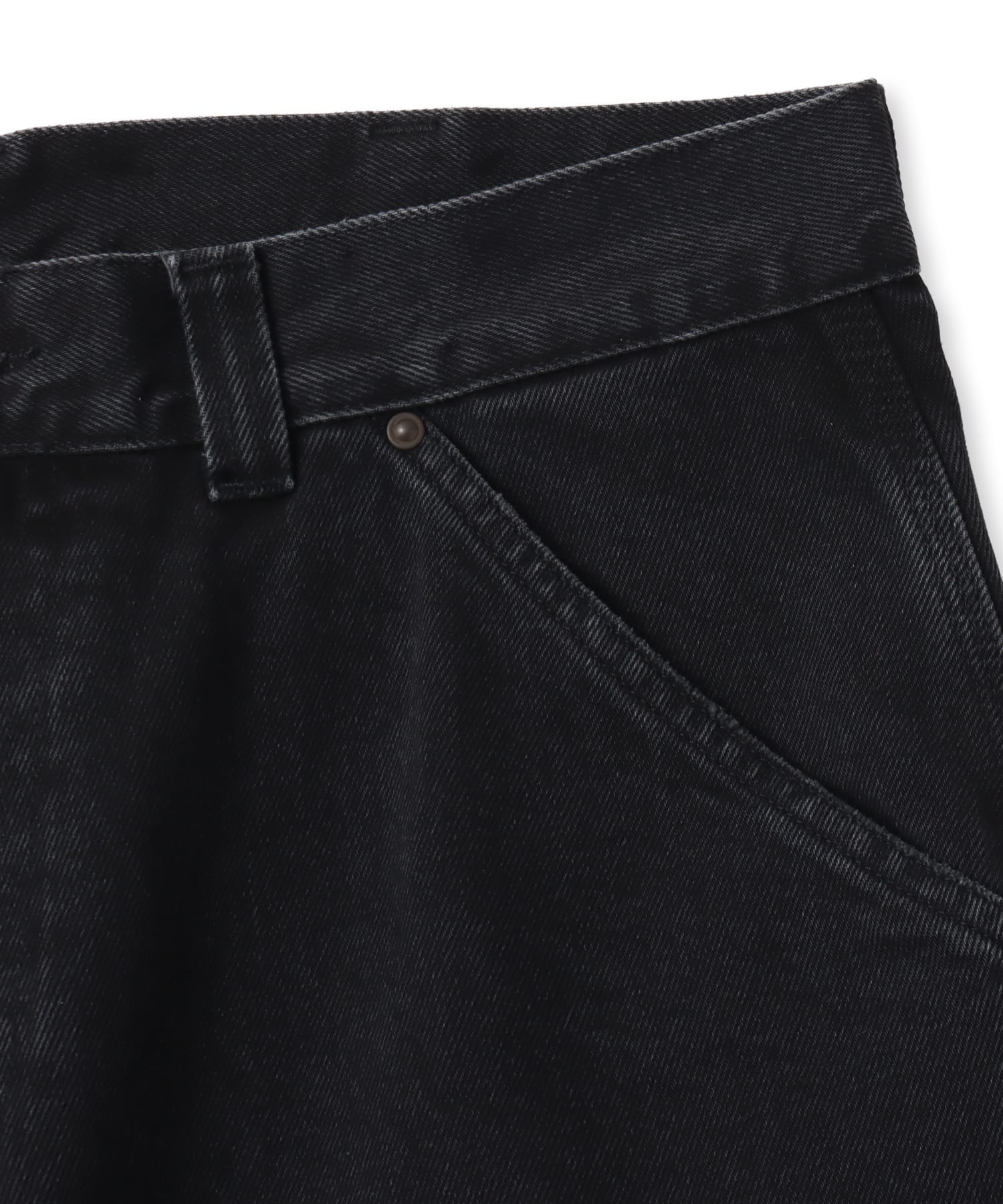 CARHARTT OG DOUBLE KNEE SHORT Black stone washedの画像