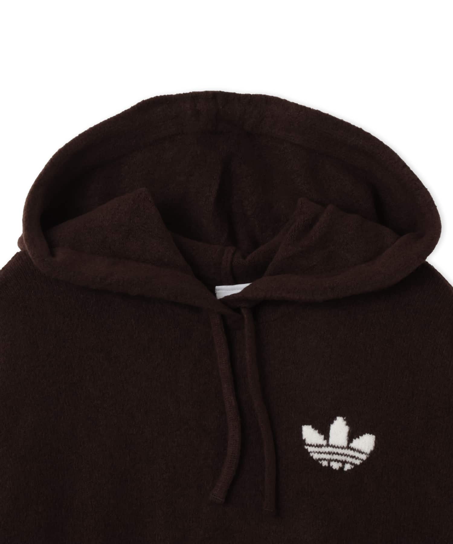 adidas ESSENTIALS KNIT HOODIE オーロラコーヒーの画像