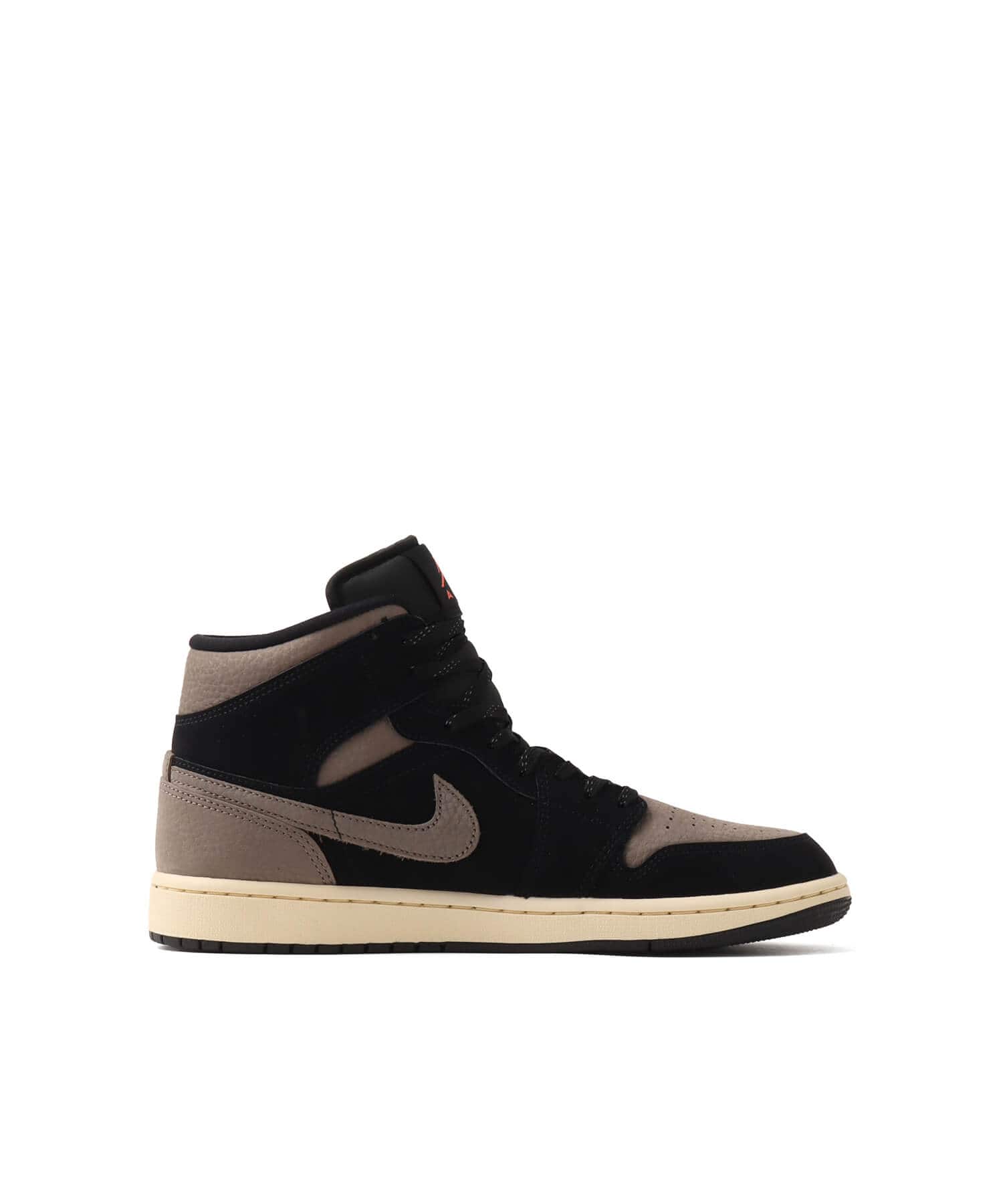 JORDAN BRAND AIR JORDAN 1 MID SE BLACK/OLIVE GREY-LT WILD MANGOの画像