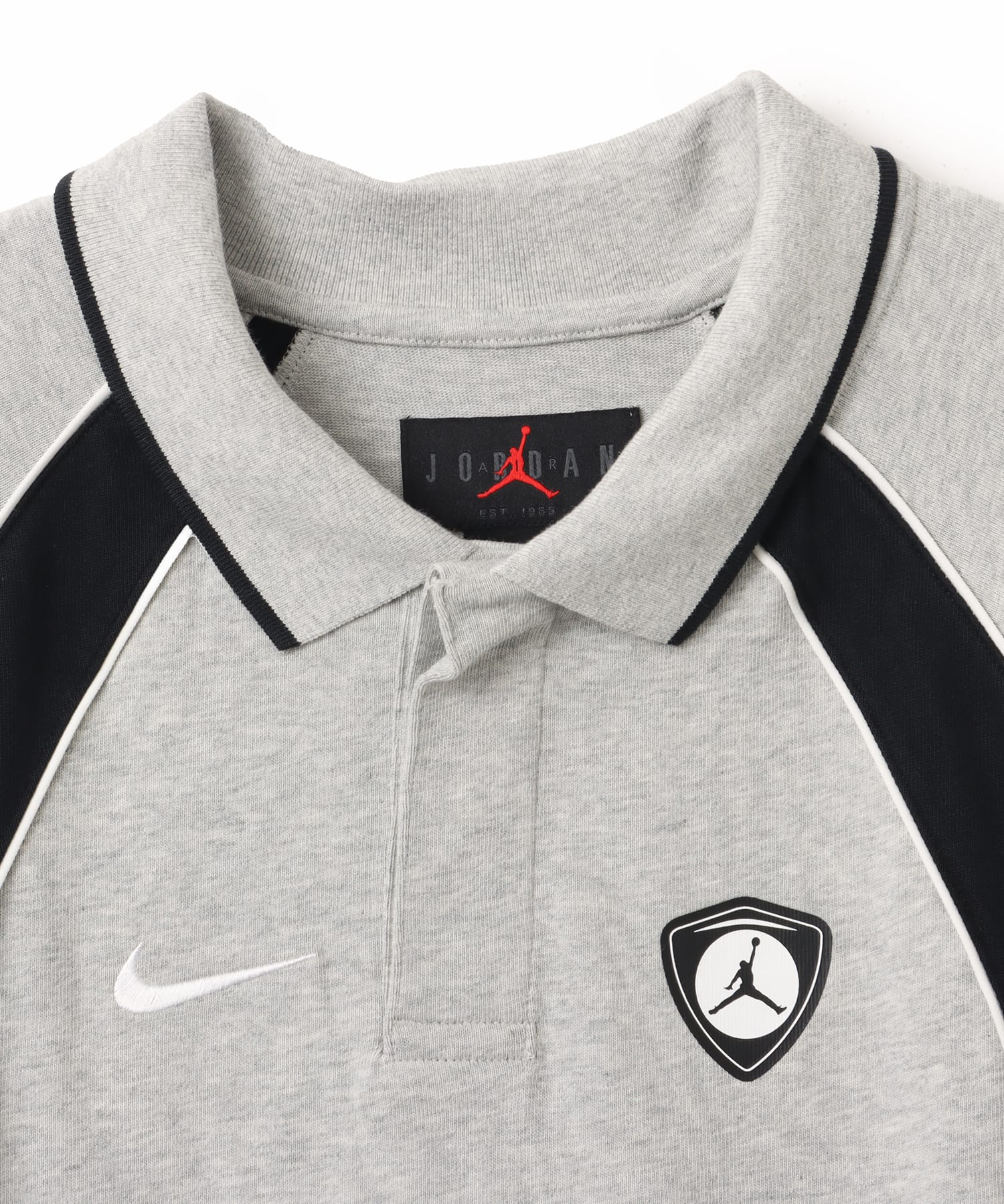 JORDAN BRAND M J FLT LS POLO JRSY GRAYの画像