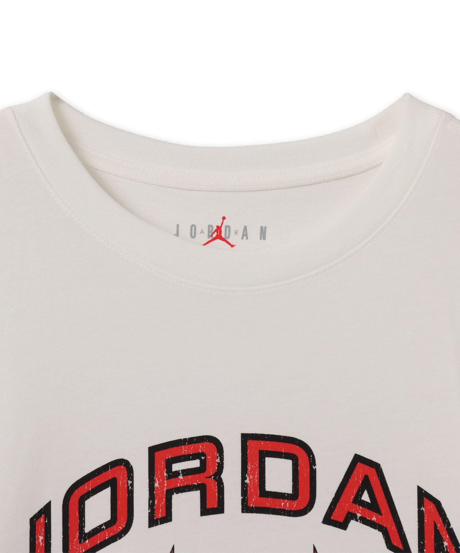 JORDAN BRAND M J FLT ESS BXY GFX SS CREW WHITE/UNIVERSITY REDの画像