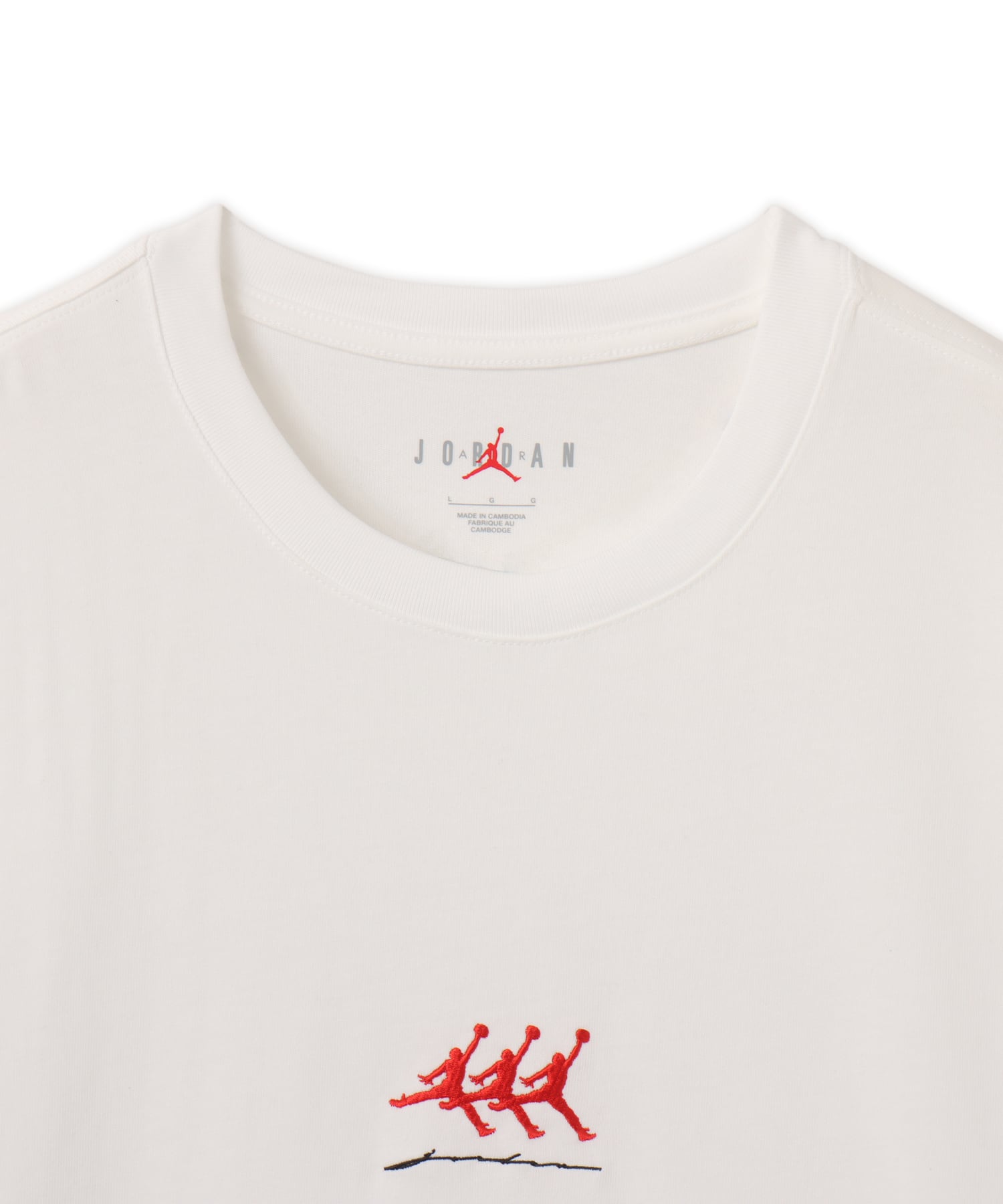 JORDAN BRAND M J FLT GFX OVSZ SS CREW WHITEの画像