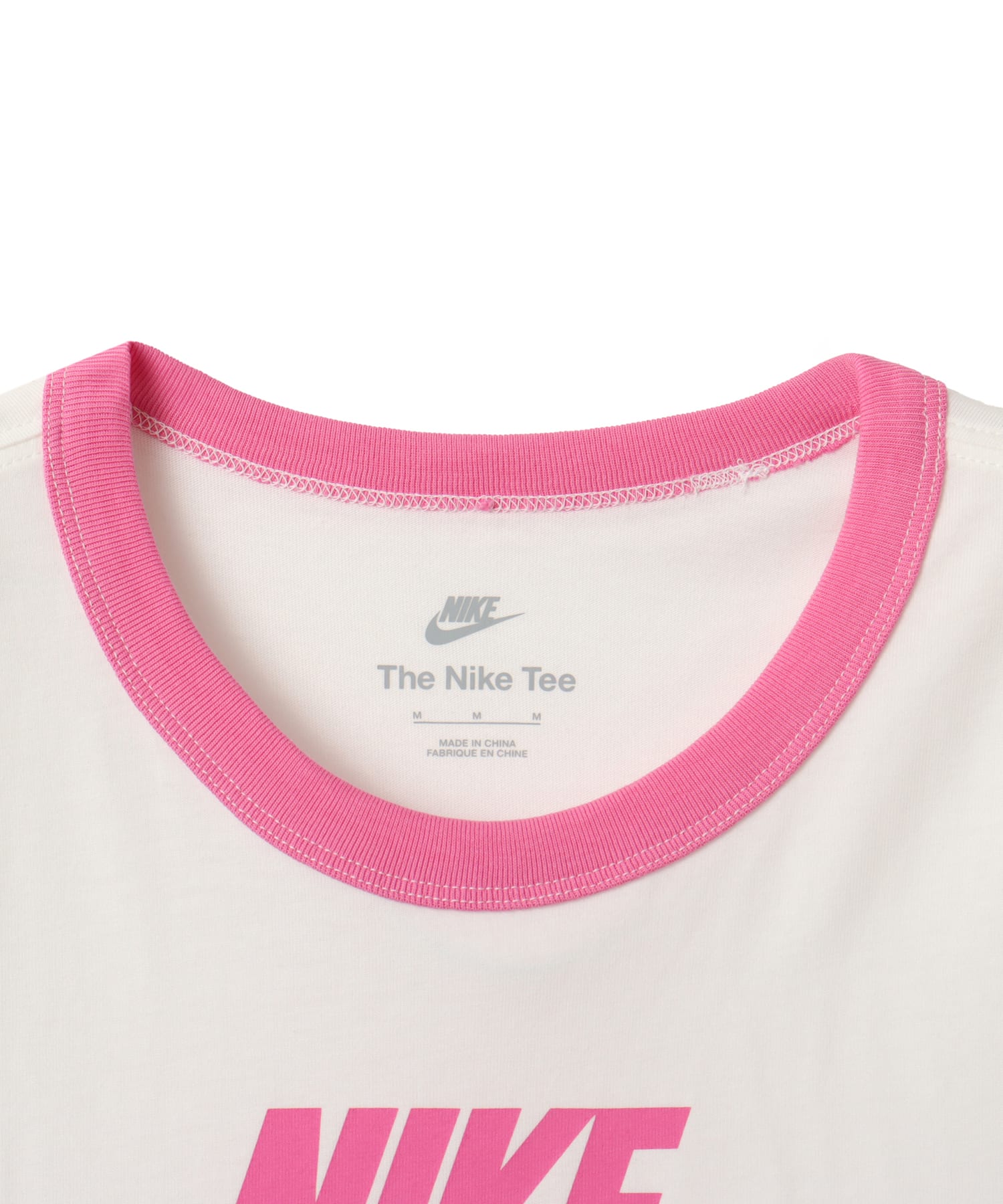 NIKE AS W NSW SS RINGER TEE VNTG RU WHITE/PLAYFUL PINKの画像