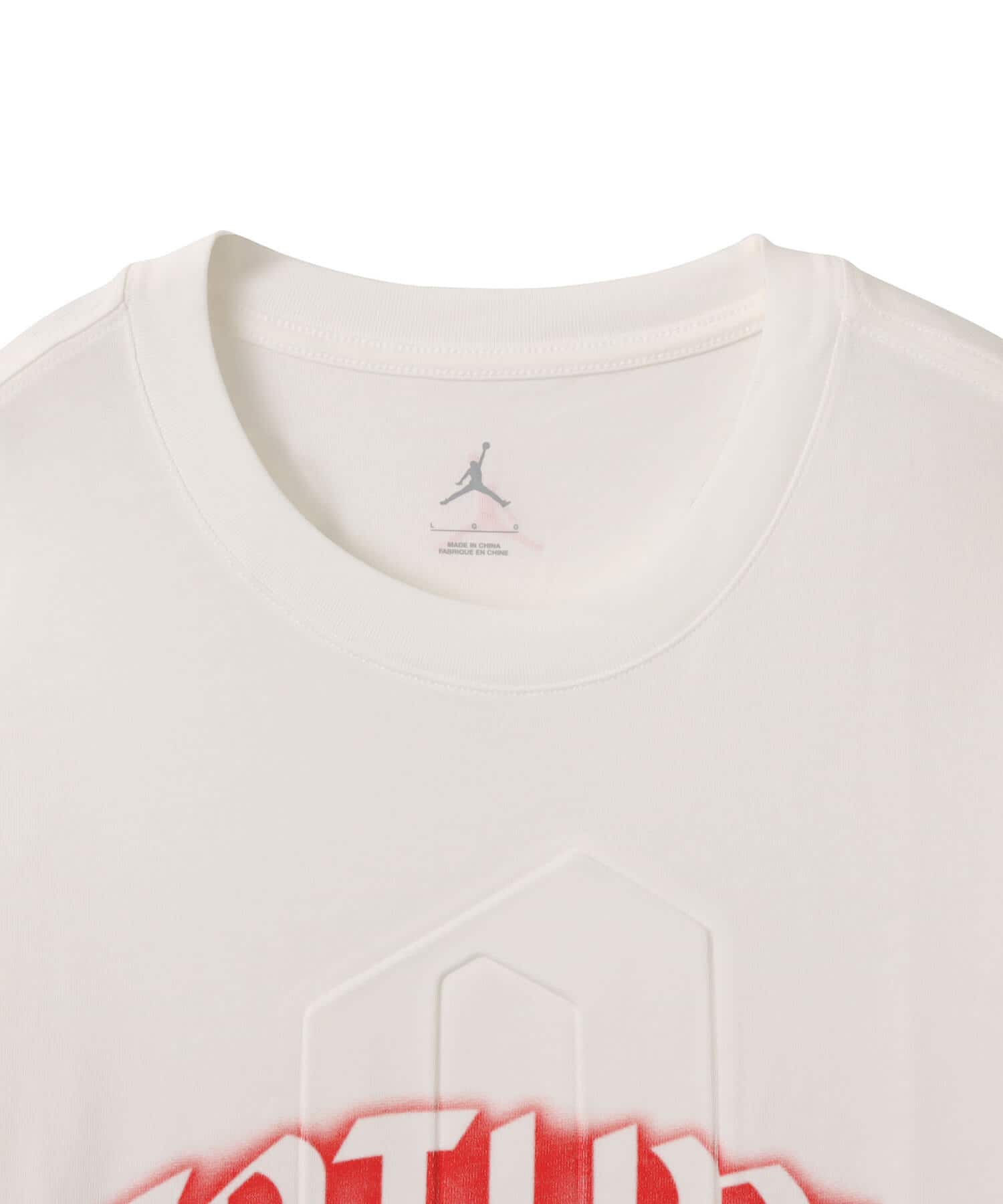 JORDAN BRAND M J GFX SS CREW JT WHITE/UNIVERSITY REDの画像