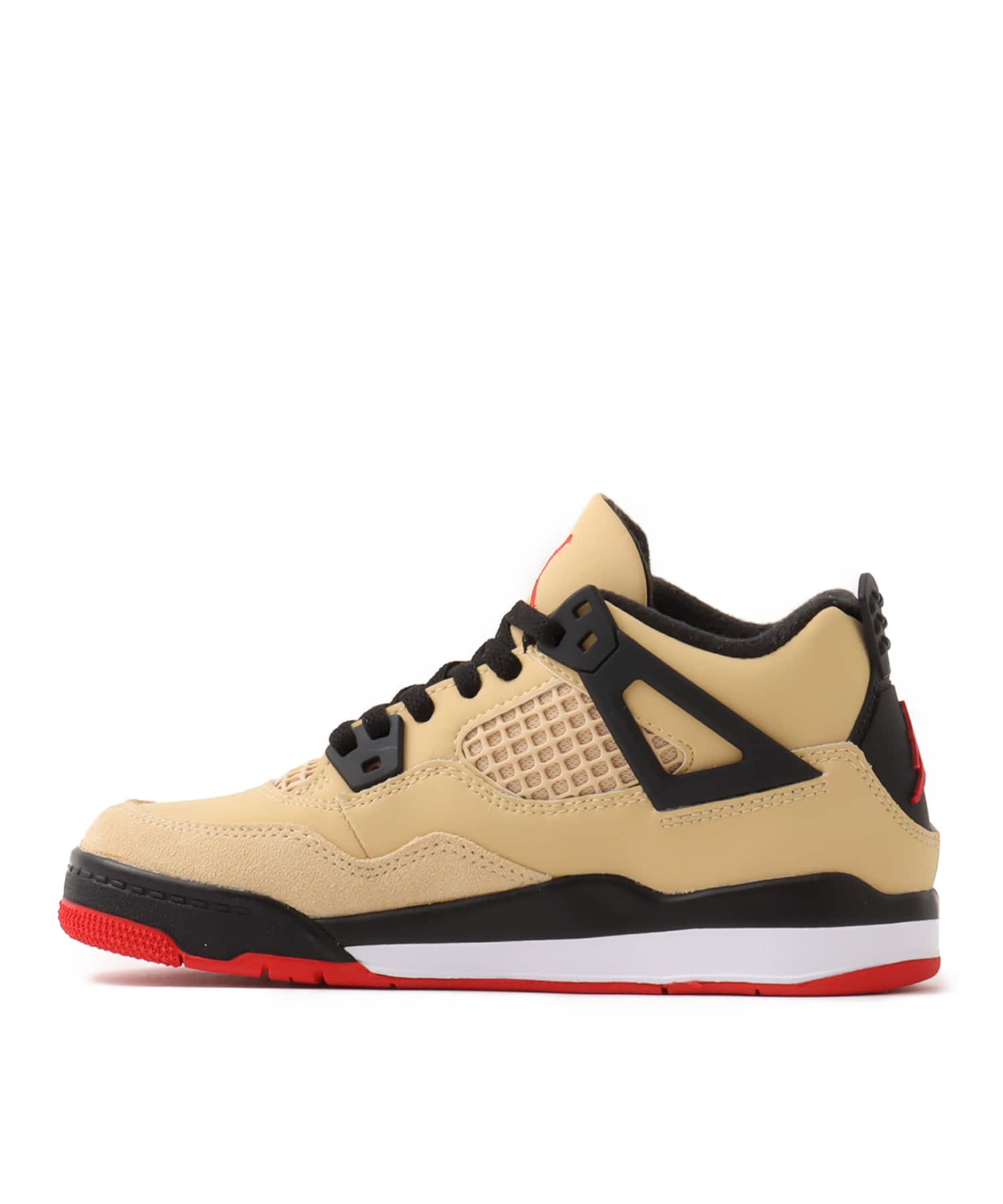 JORDAN BRAND JORDAN 4 RETRO (PS) SESAME/FIRE RED-BLACK-WHITEの画像