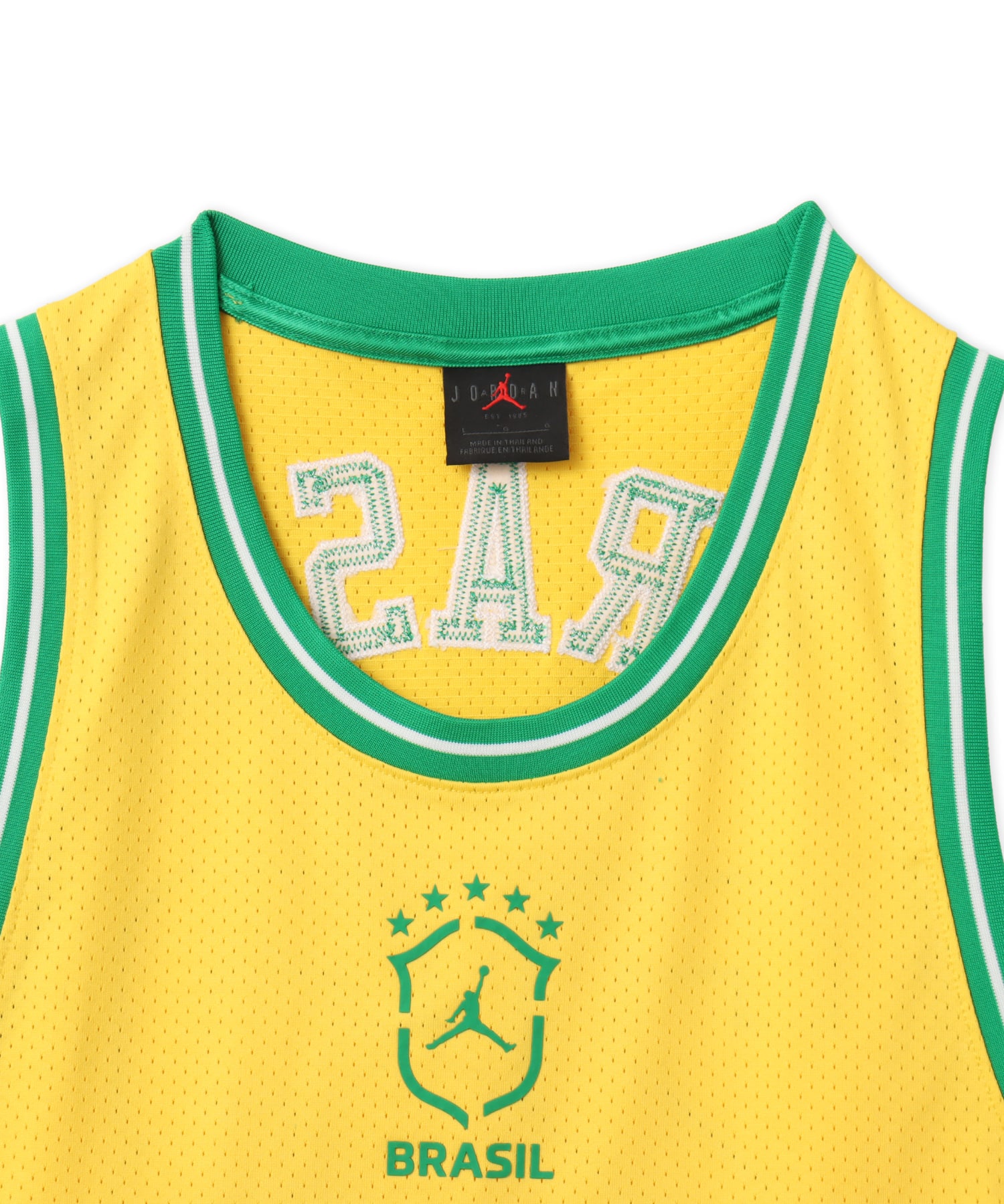 JORDAN BRAND M J ESS MESH JERSEY P6 VARSITY MAIZE/LUCKY GREENの画像
