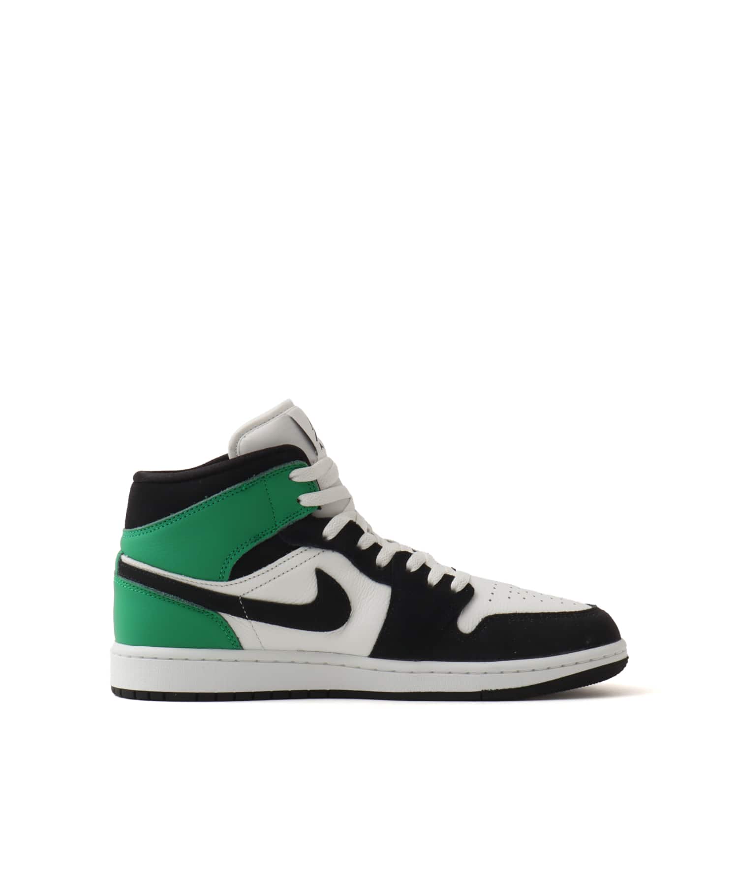 JORDAN BRAND AIR JORDAN 1 MID SE SUMMIT WHITE/BLACK-LUCKY GREENの画像