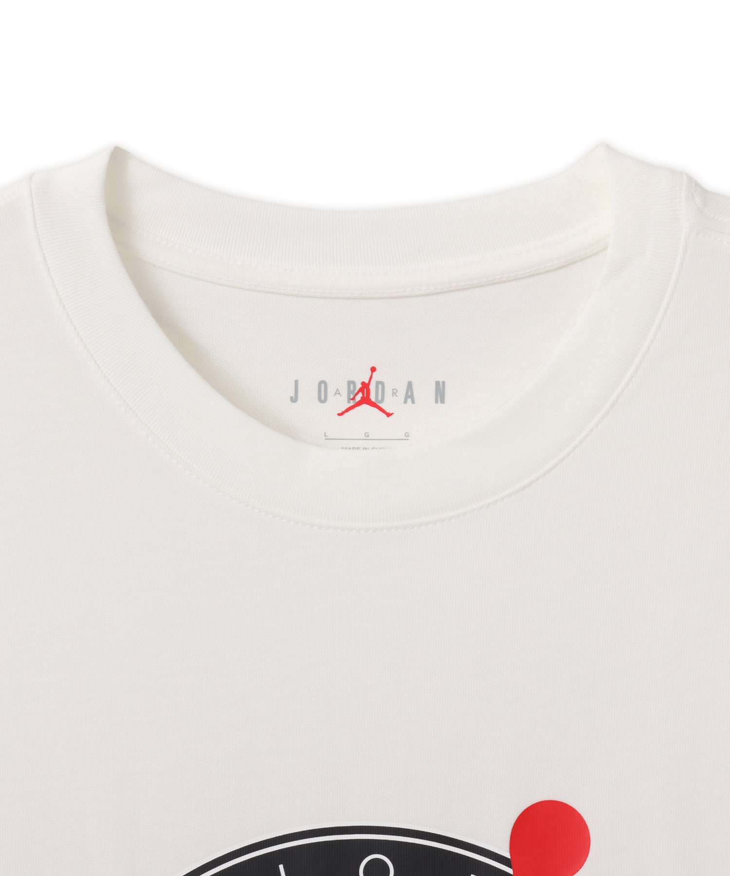 JORDAN BRAND M J AJ FLT CLB SS CREW WHITE/(UNIVERSITY RED)の画像