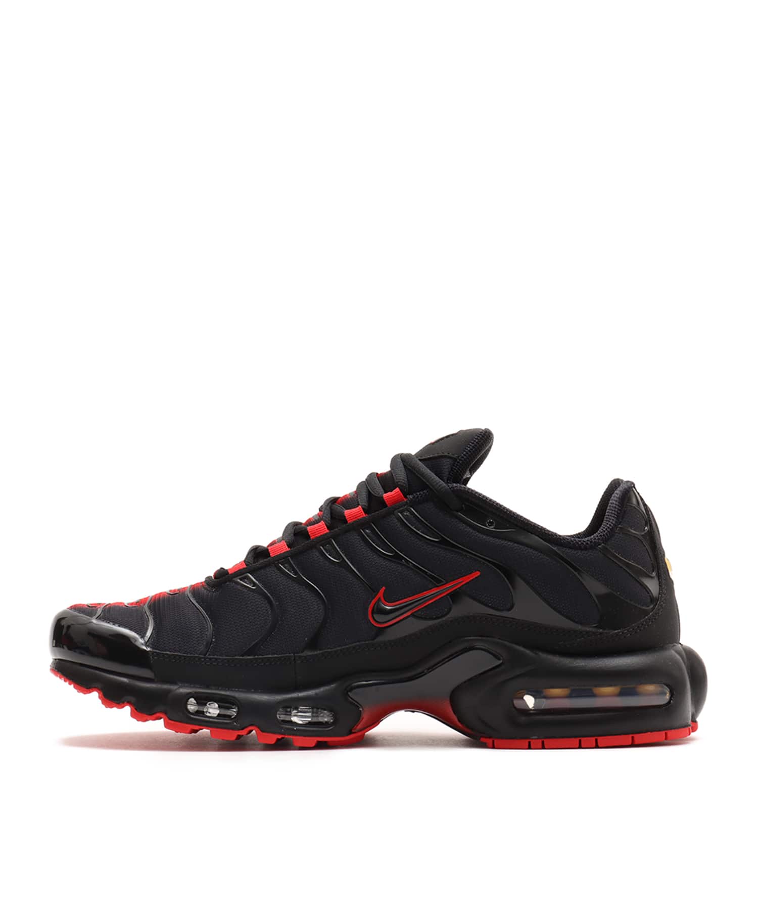 NIKE AIR MAX PLUS BLACK/UNIVERSITY REDの画像