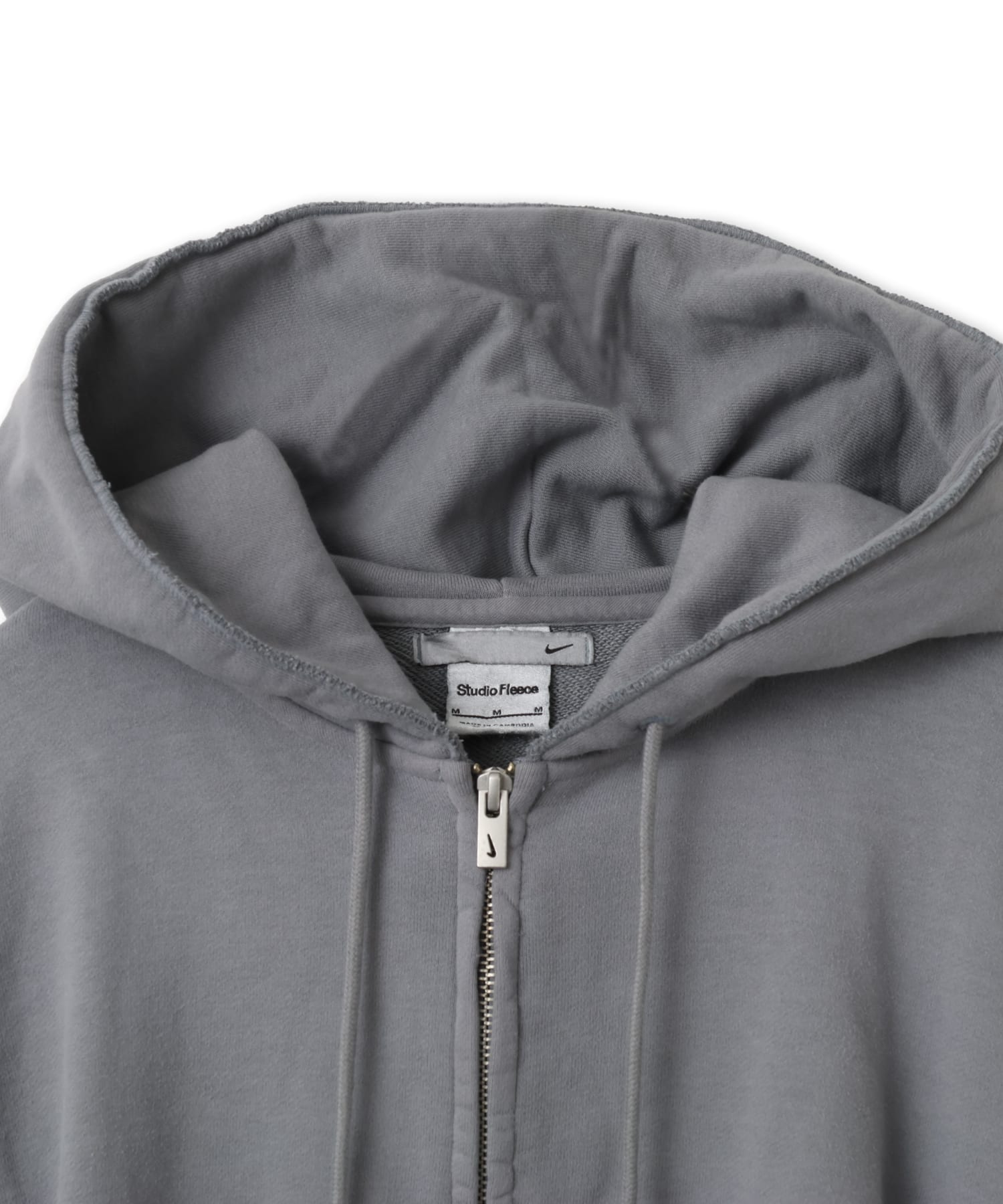 NIKE W NRG NK STUDIO FLEECE HOODIE GRAYの画像