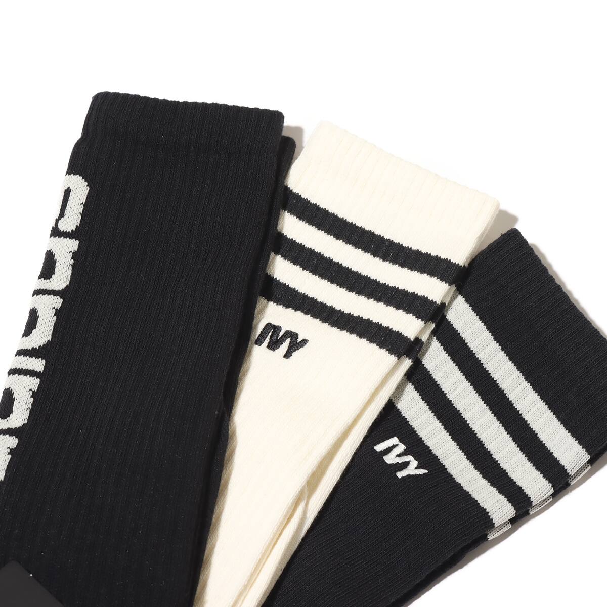 adidas IVY PARK CRW SKS 3PK BLACK/BLACK 23FW-S