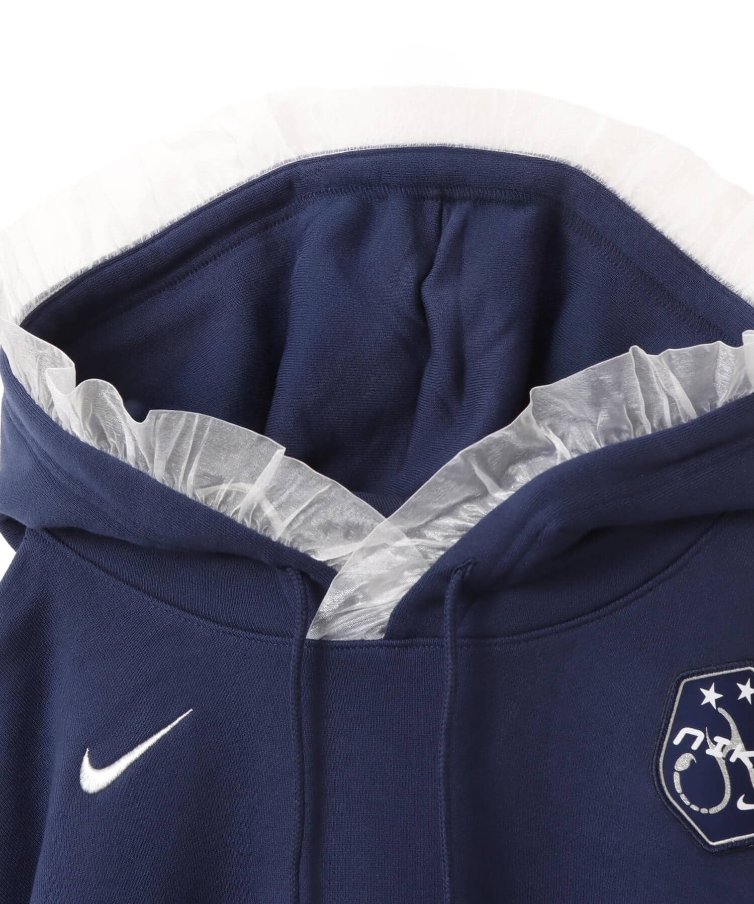 NIKE AS W NSW OS FLC CROP PO HDY GC MIDNIGHT NAVYの画像