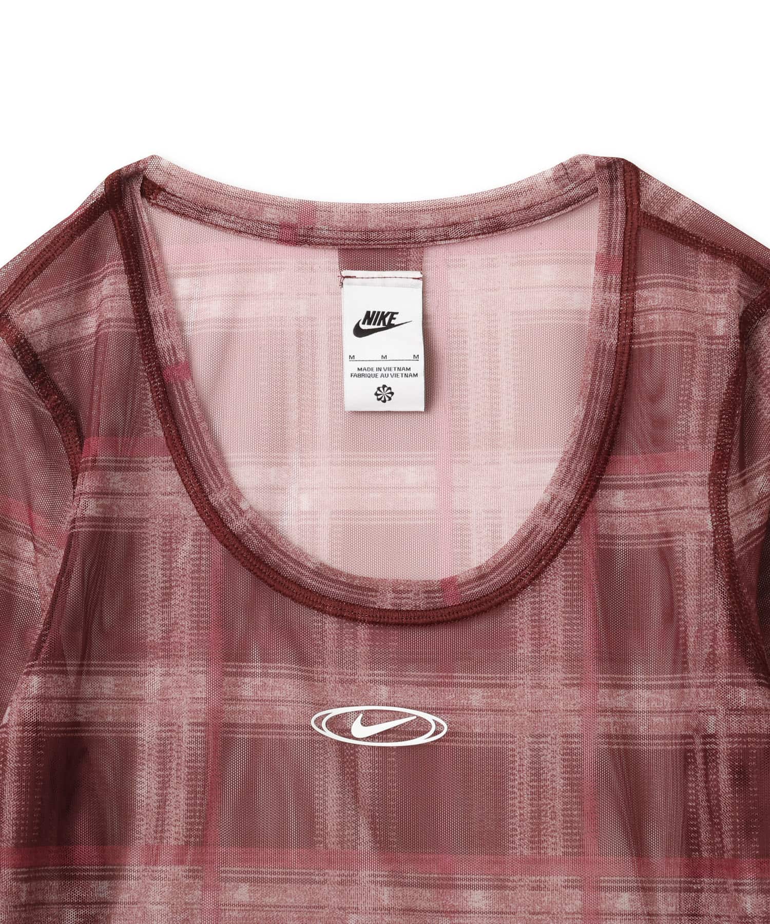 NIKE AS W NK LS BODY BLD MESH PRNT BROWNの画像