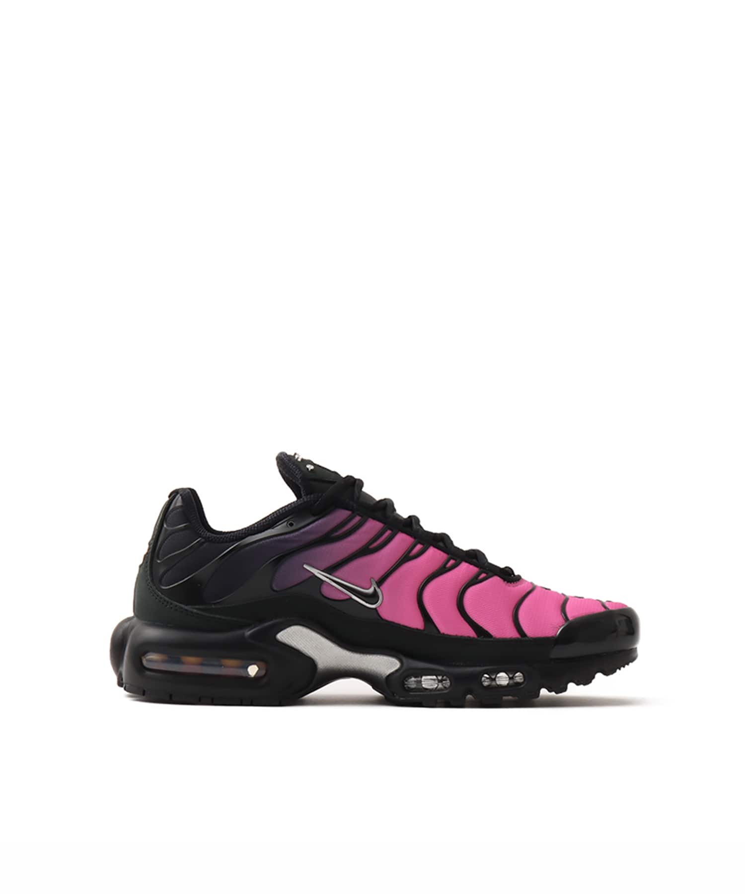 NIKE W AIR MAX PLUS BLACK/PEONY-METALLIC SILVERの画像