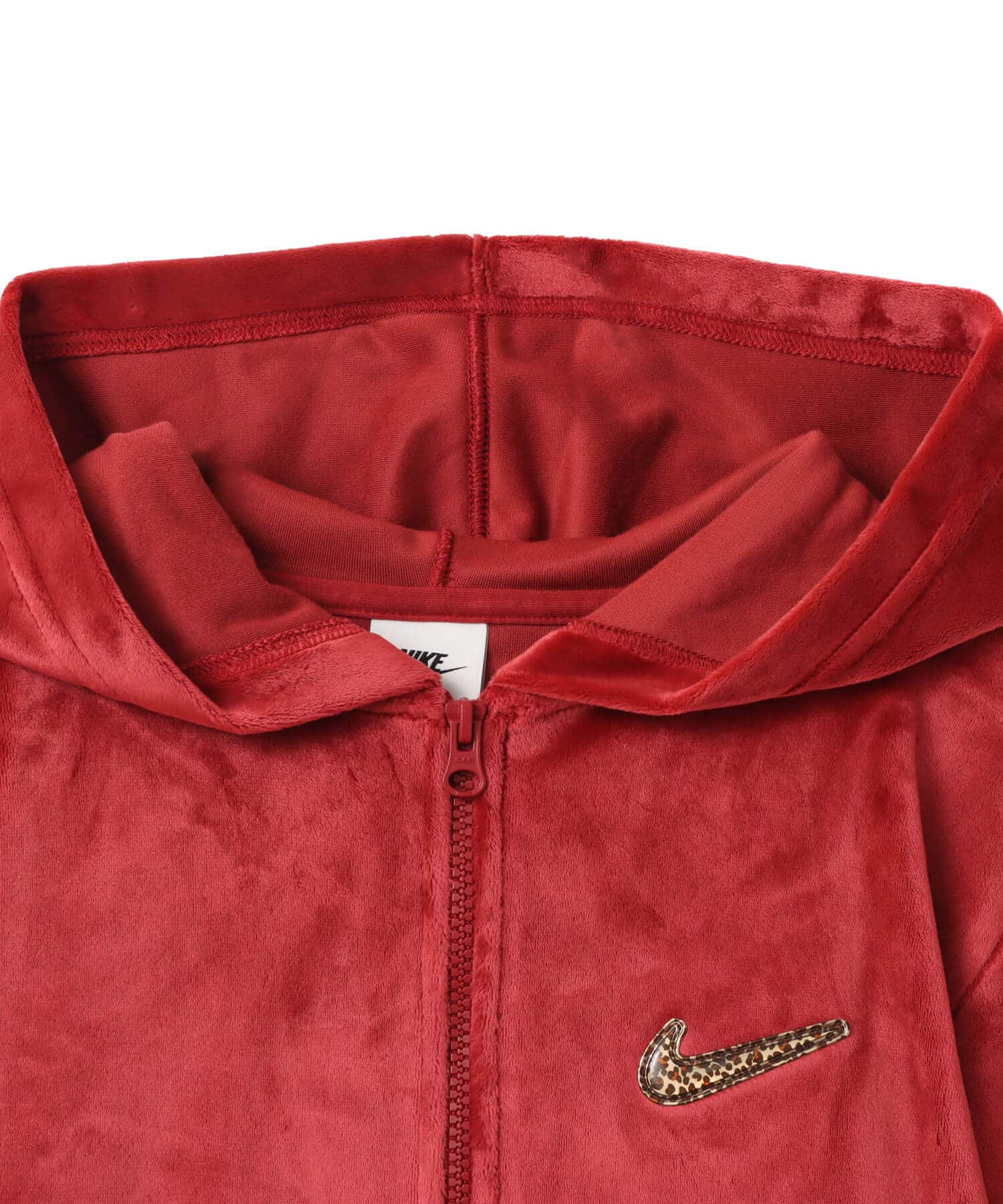 NIKE W NSW TRND VLR FZ HD LS TOP REDの画像