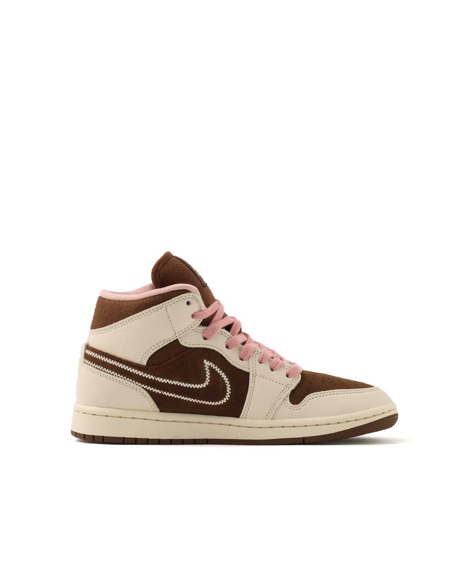 JORDAN BRAND WMNS AIR JORDAN 1 MID SE CACAO WOW/PEARL WHITE-RUST PINKの画像