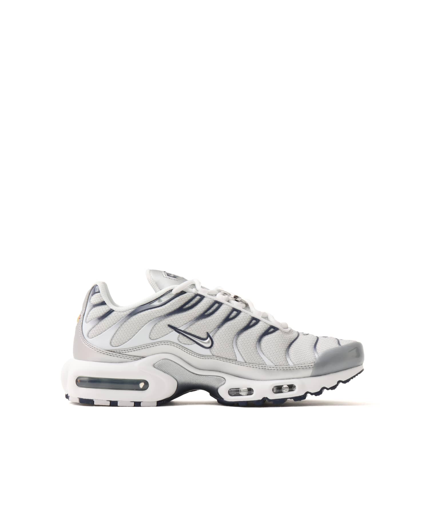NIKE WMNS AIR MAX PLUS WHITE/METALLIC SILVER-ASHEN SLATEの画像