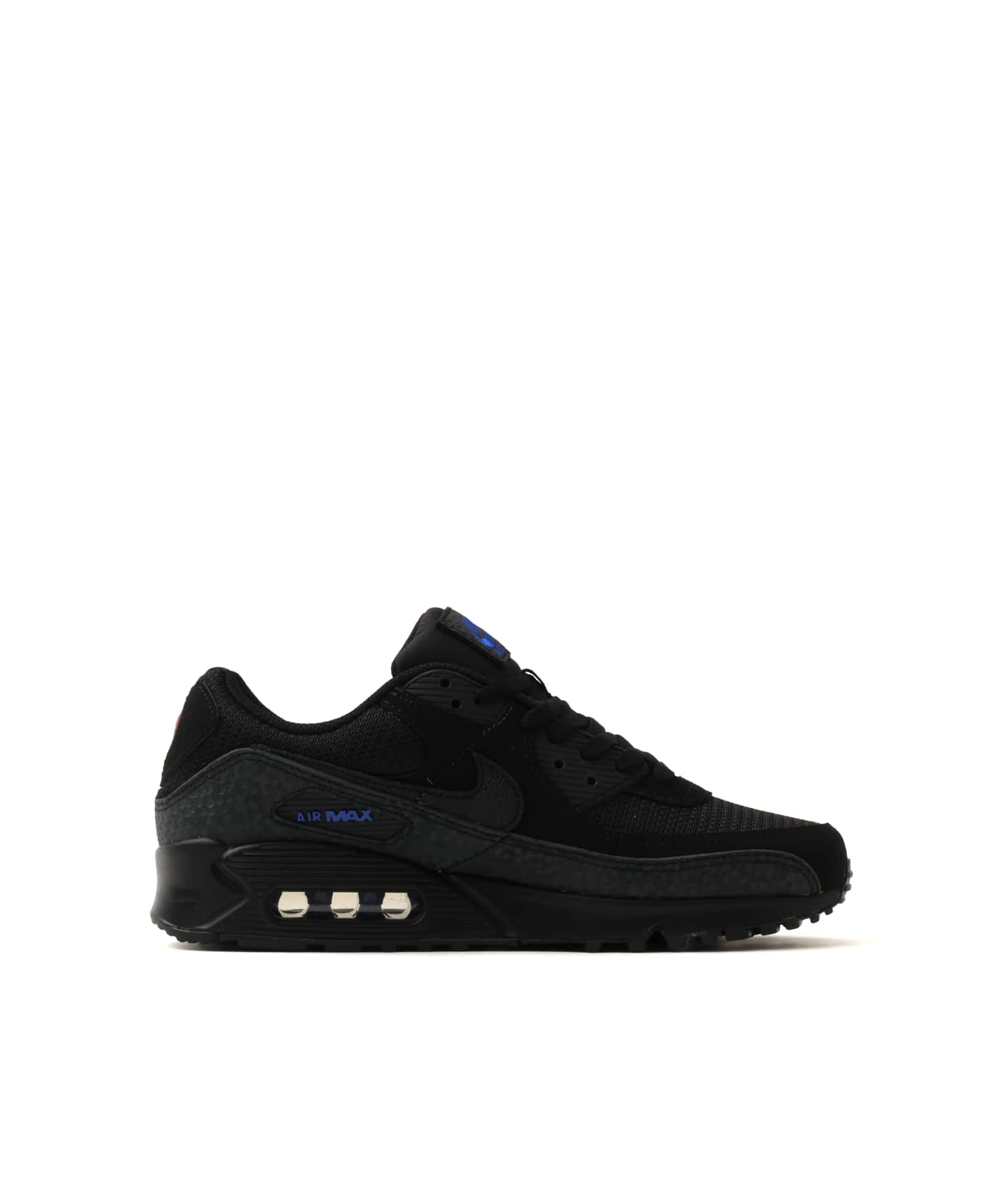 NIKE AIR MAX 90 BLACK/BLACK-DK SMOKE GREY-OLD ROYAL-GREY FOGの画像