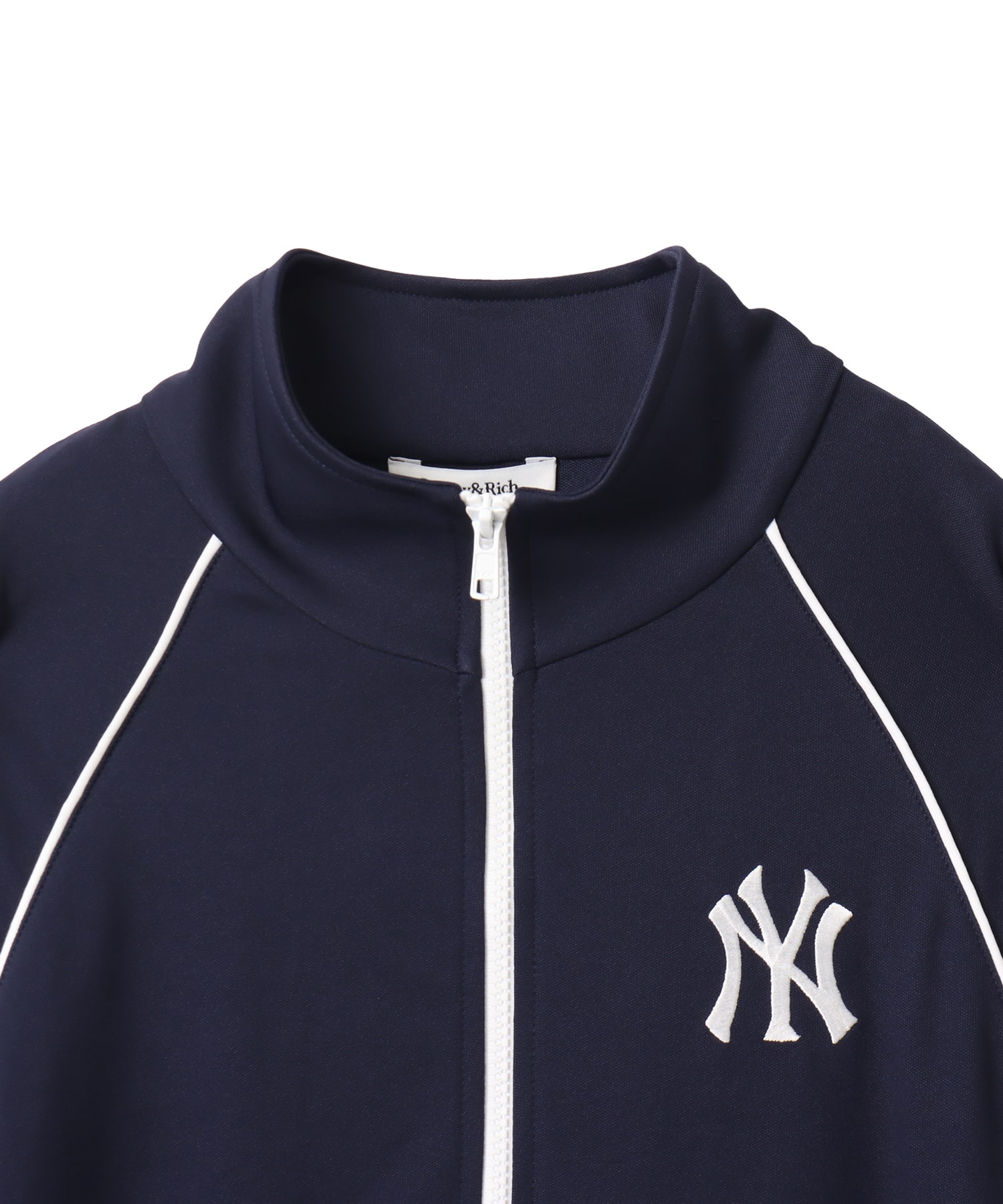 SPORTY＆RICH Heritage Yankees Serif Retro Track Jacket Dark Navyの画像