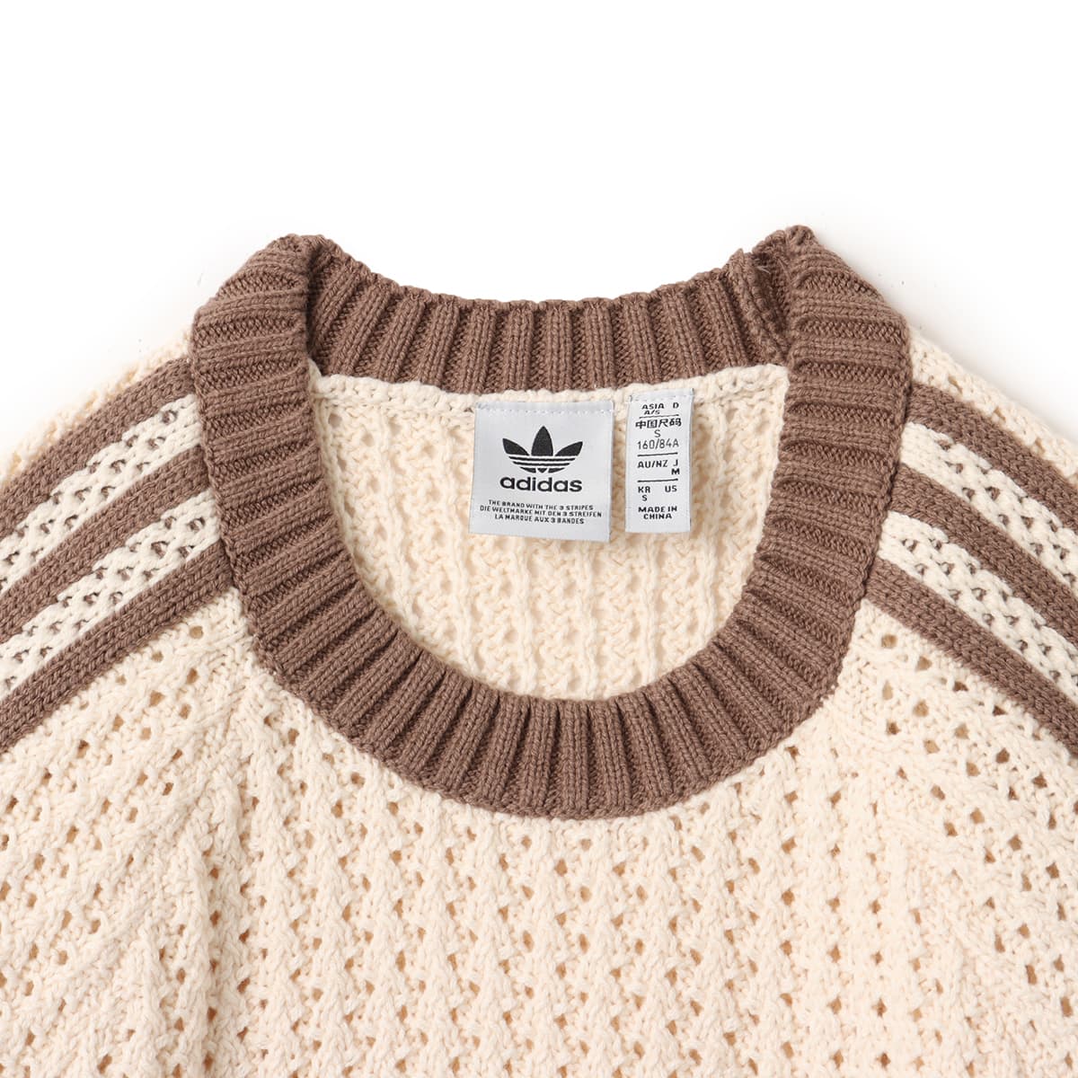 adidas ADICOLOR KNITTED CREW SWEATSHIRT ワンダーホワイトの画像