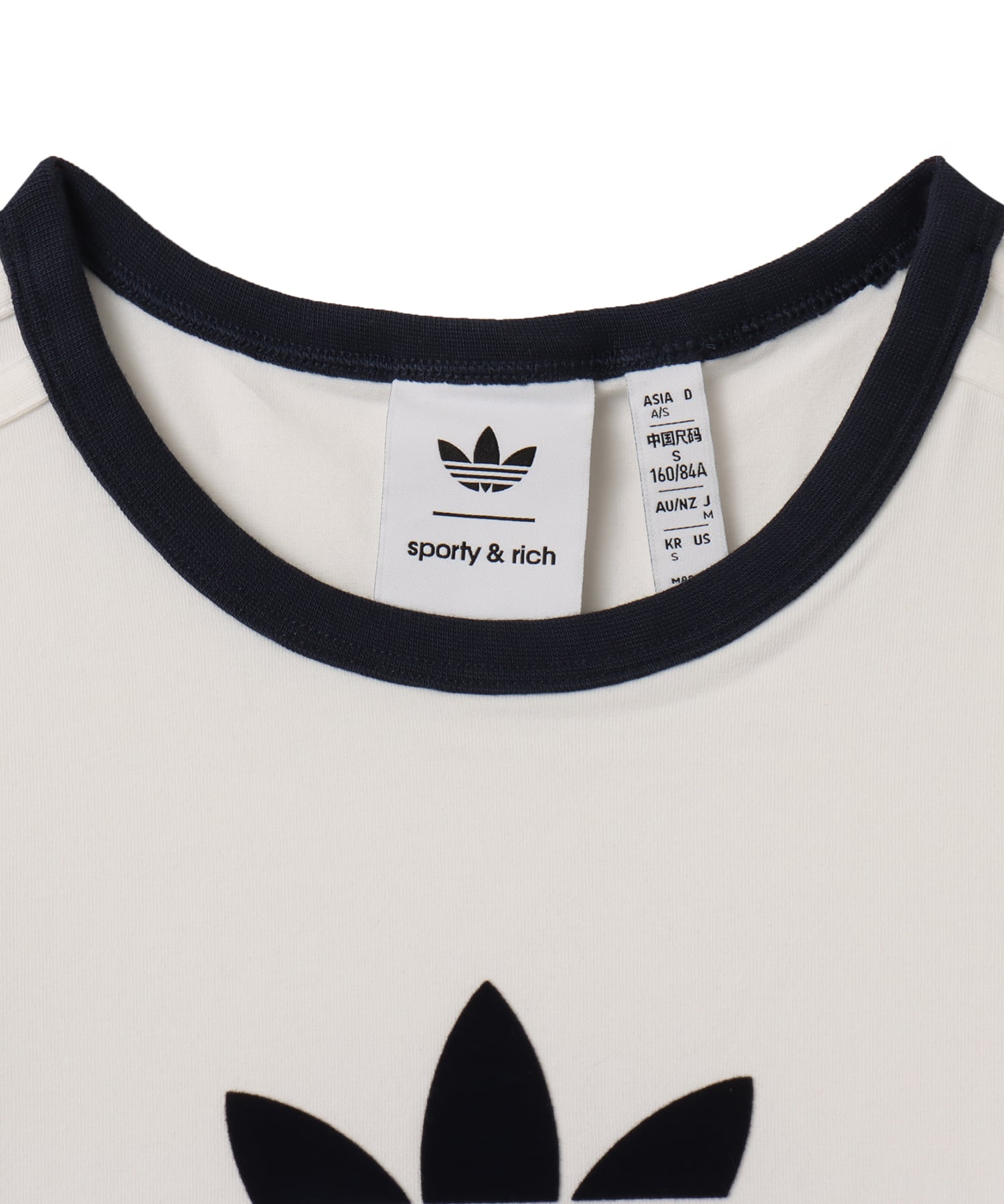 adidas SPORTY & RICH T-SHIRT コアホワイト/ナイトネイビーの画像