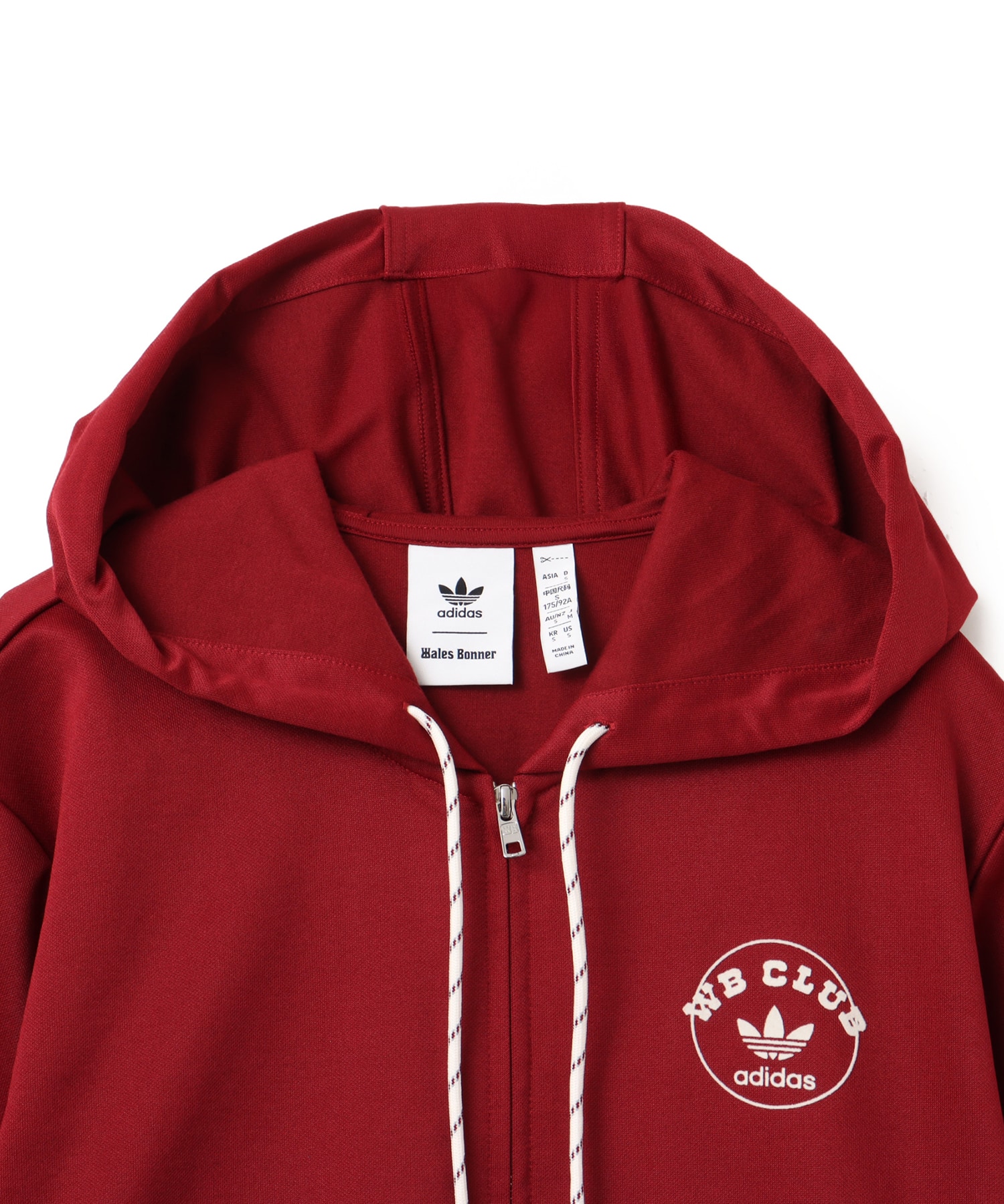 adidas WALES BONNER TRACK HOODIE カレッジバーガンディの画像