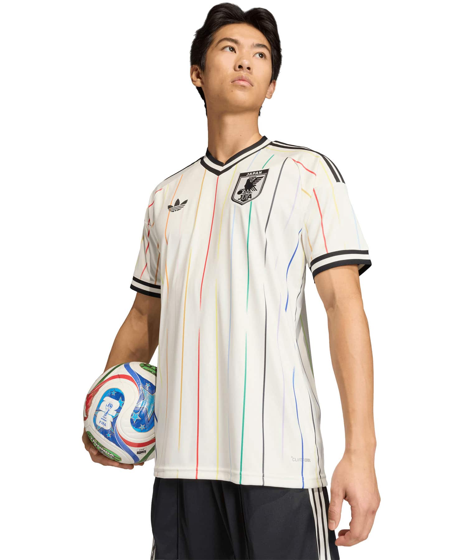 adidas 2026 サッカー日本代表 アウェイ レプリカ ユニフォーム オフホワイト/ブラックの画像