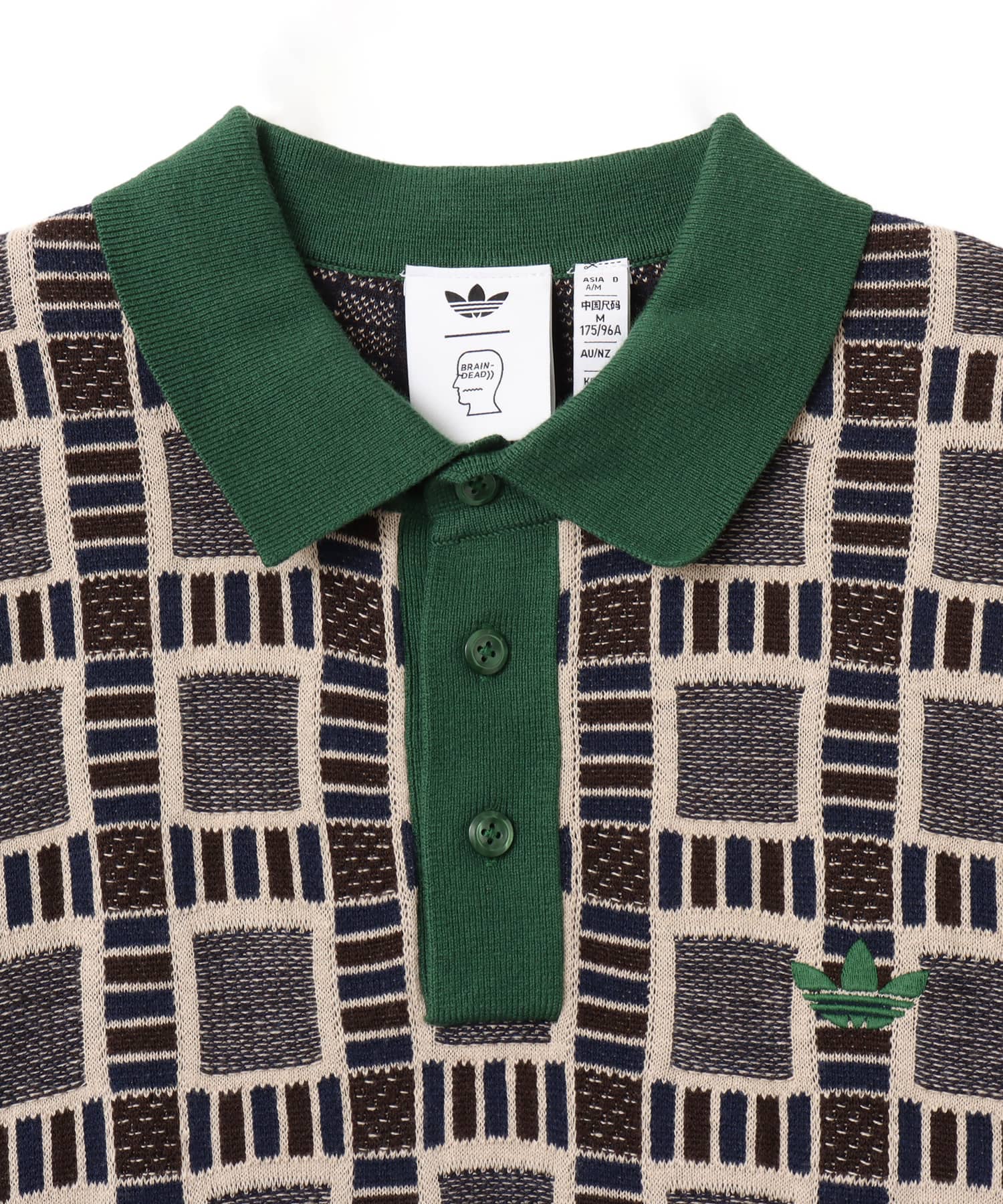adidas BRAIN DEAD POLO ダストサンドの画像