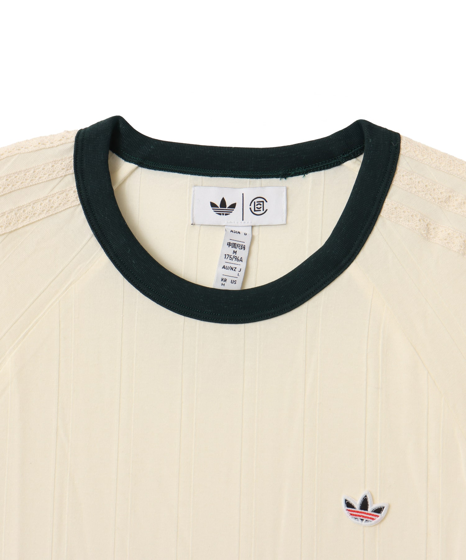 adidas CLOT RIB T-SHIRT BY EDISON CHEN クリームホワイト/グリーンナイトの画像