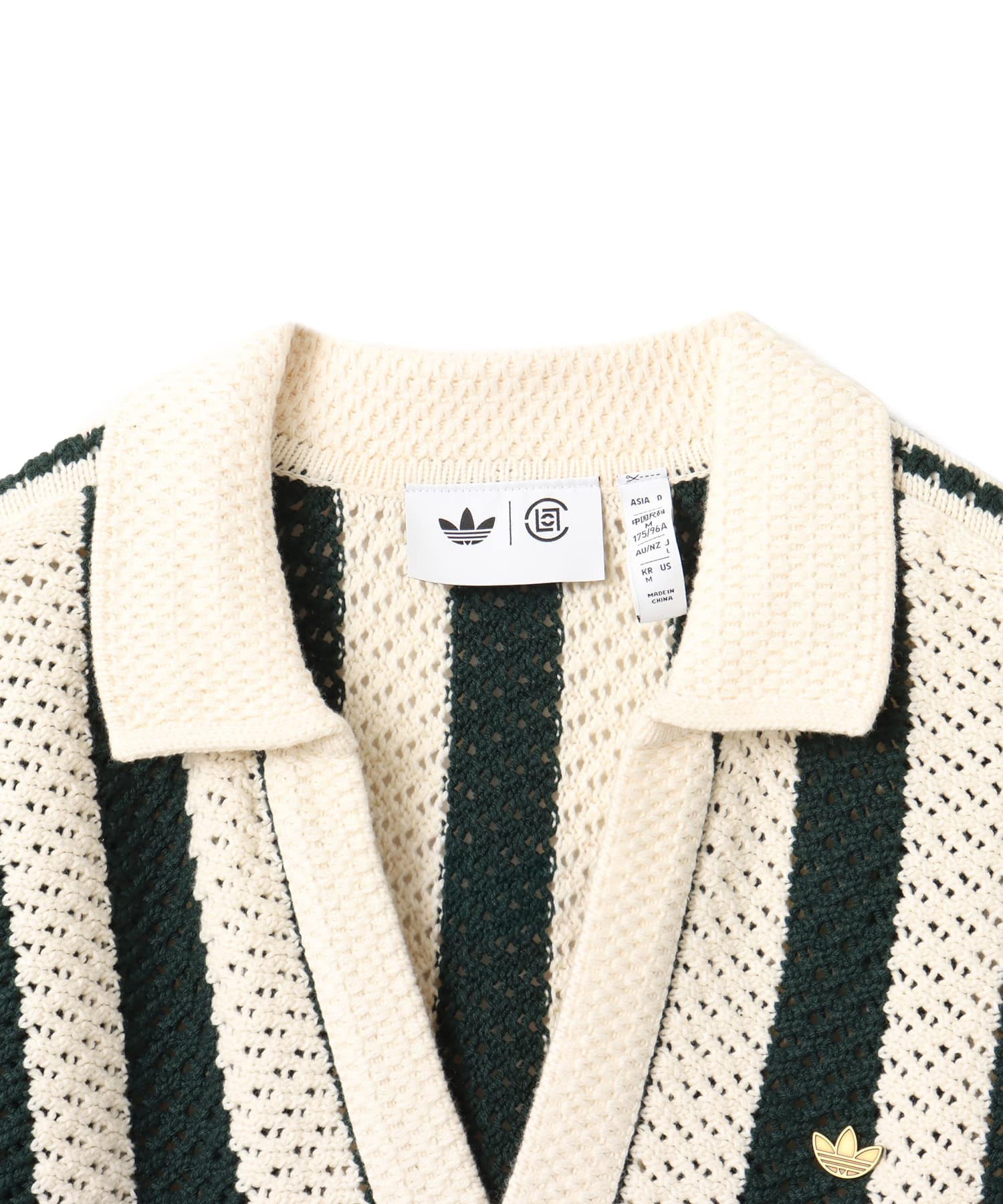 adidas CLOT PIQUE POLO BY EDISON CHEN グリーンナイト/クリームホワイトの画像