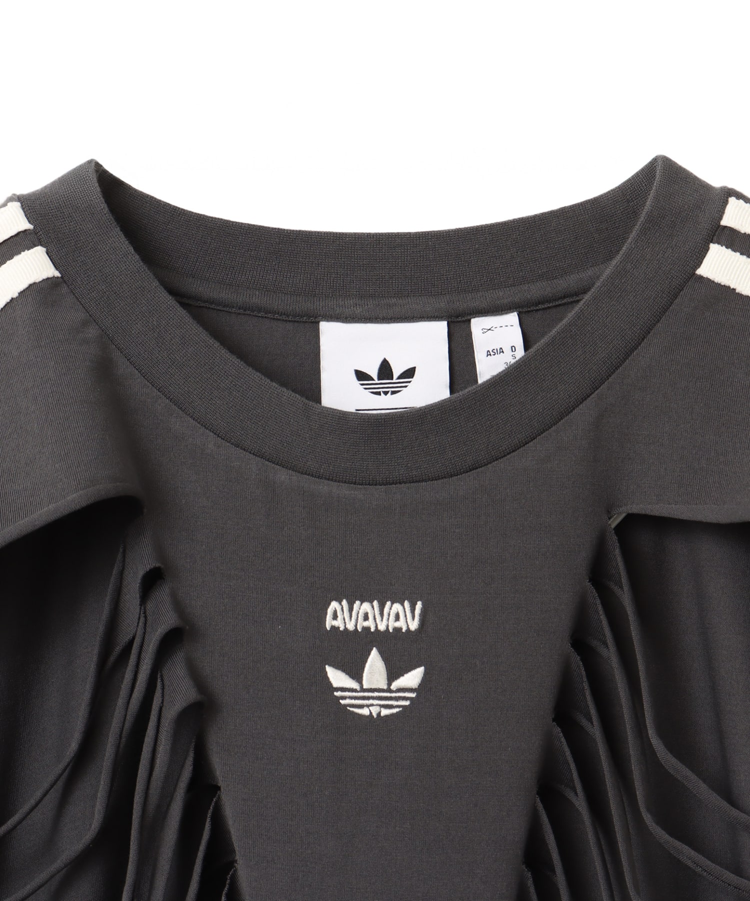 adidas by Avavav SLASHED T-SHIRT カーボンの画像