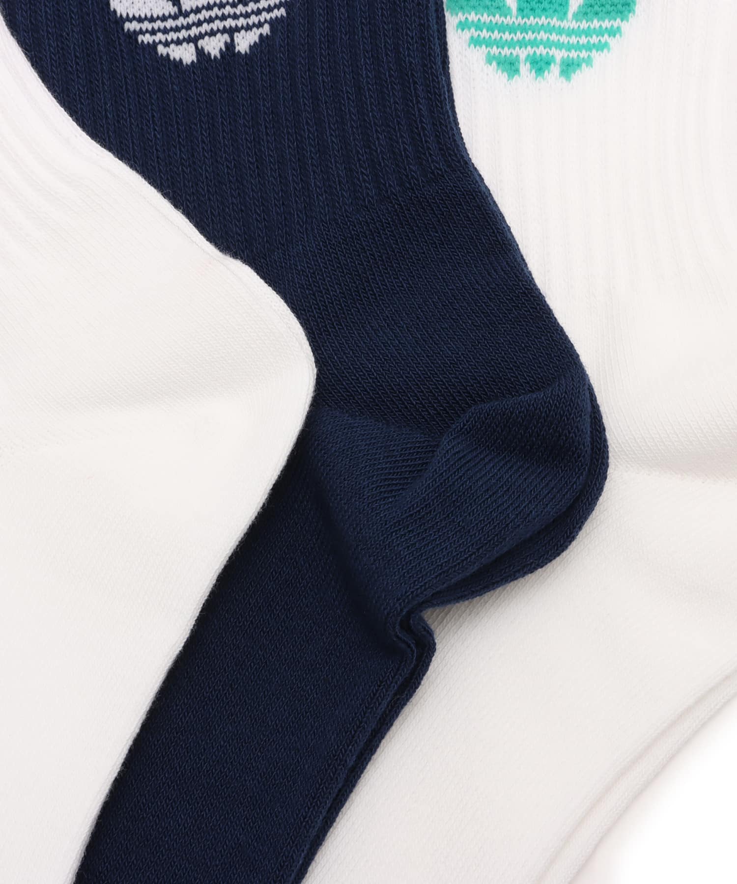 adidas 3-STRIPES CREW SOCKS 3 PAIRS ホワイト/ナイトインディゴ/ホワイトの画像