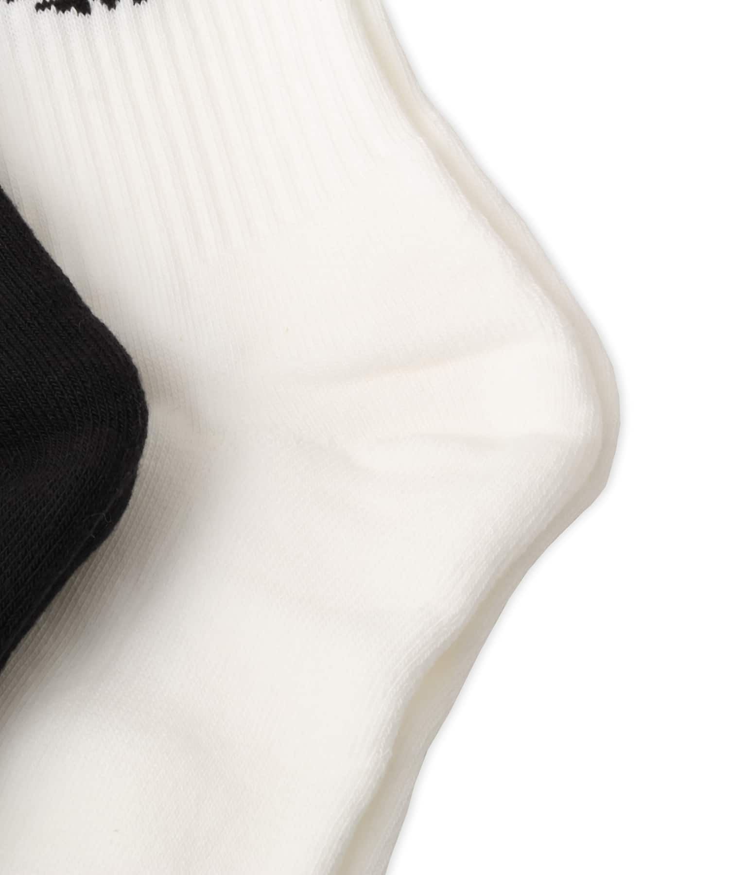 adidas 3 STRIPES KNEE SOCKS 2 PAIRS ホワイト/ブラックの画像