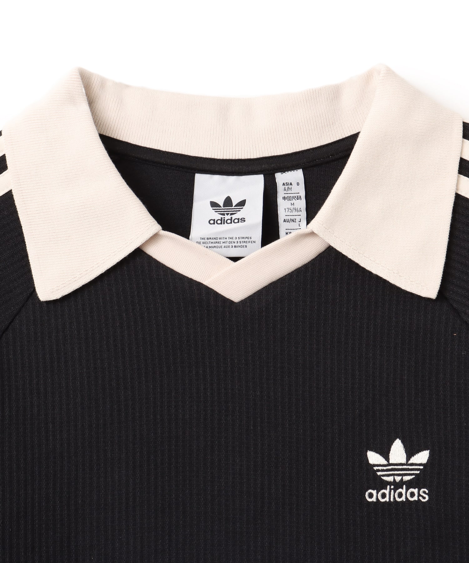 adidas WAFFLE SHORT SLEEVE POLO ブラックの画像