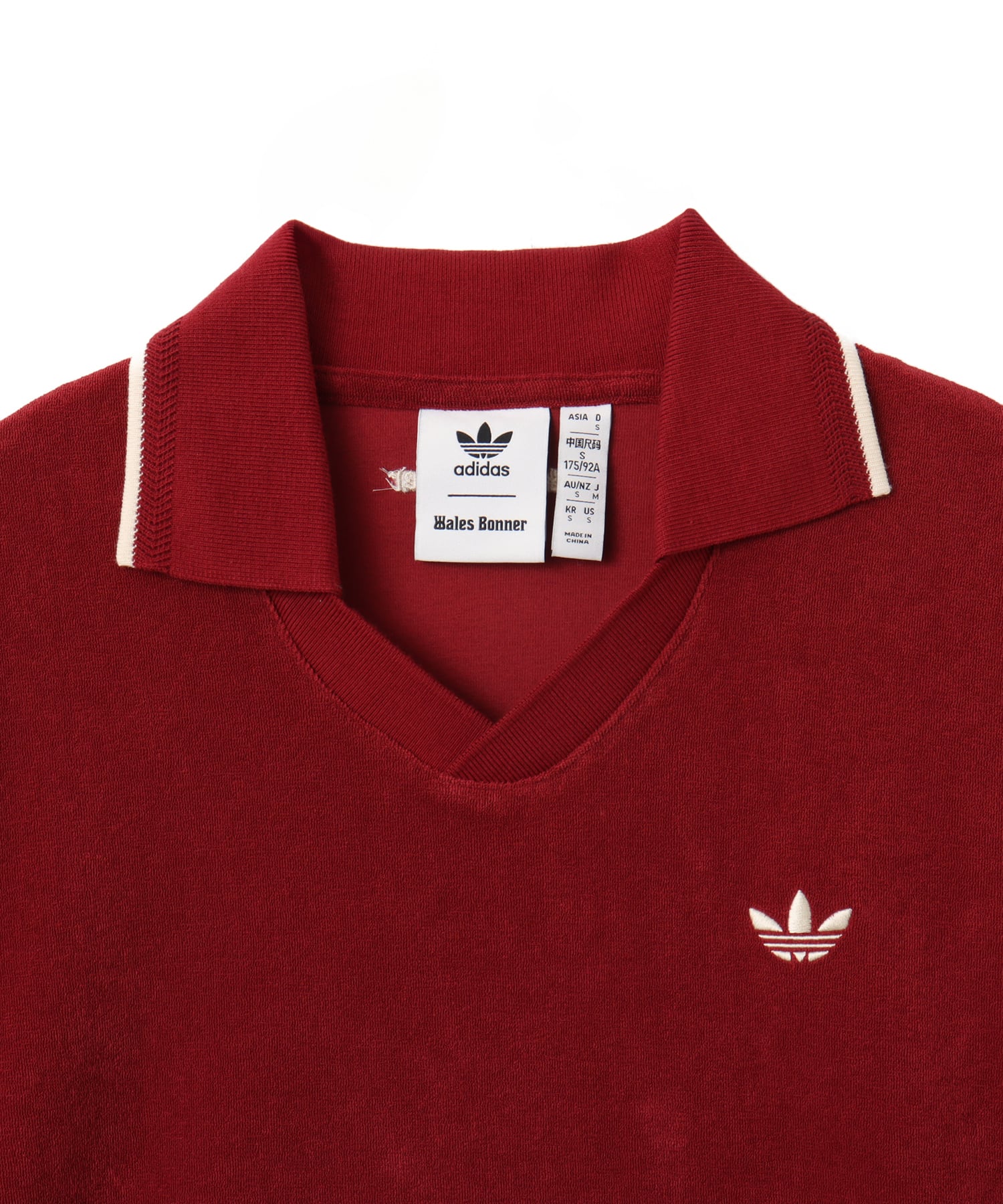 adidas WALES BONNER TERRY POLO カレッジバーガンディの画像