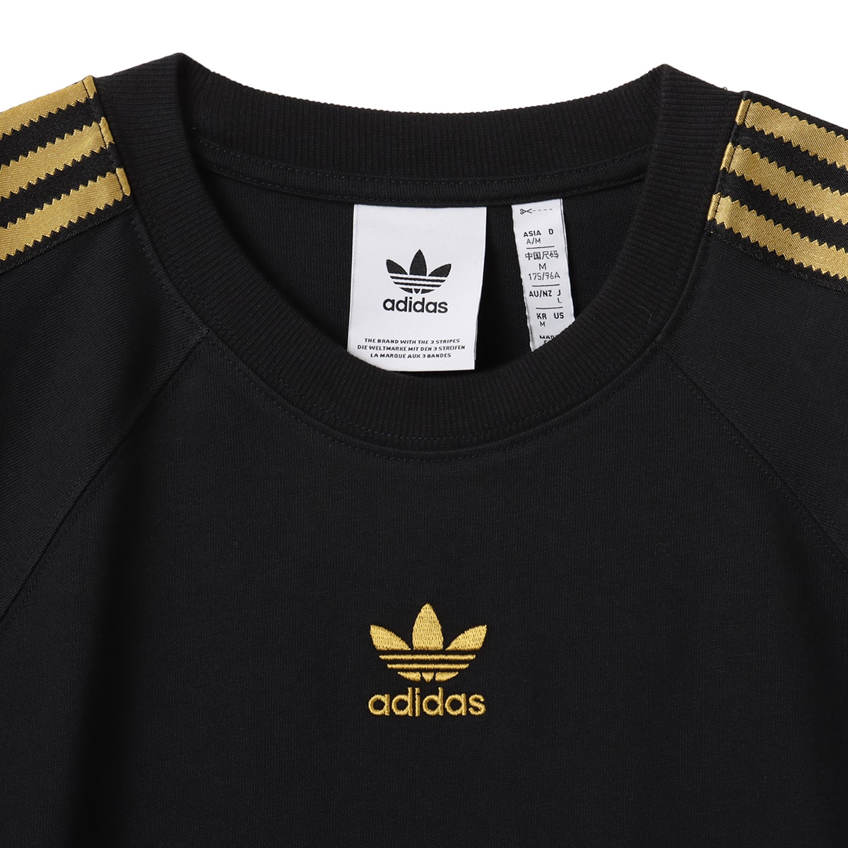 adidas SUPERSTAR TEE ブラック/ゴールドメタリックの画像