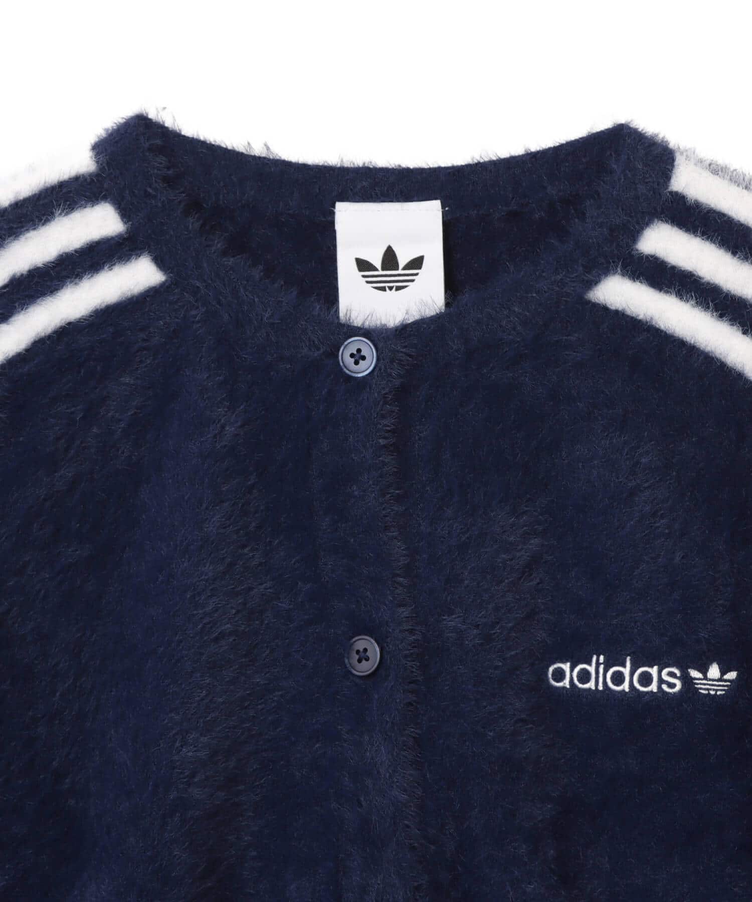 adidas FLUFFY KNITTED CARDIGAN ナイトインディゴの画像