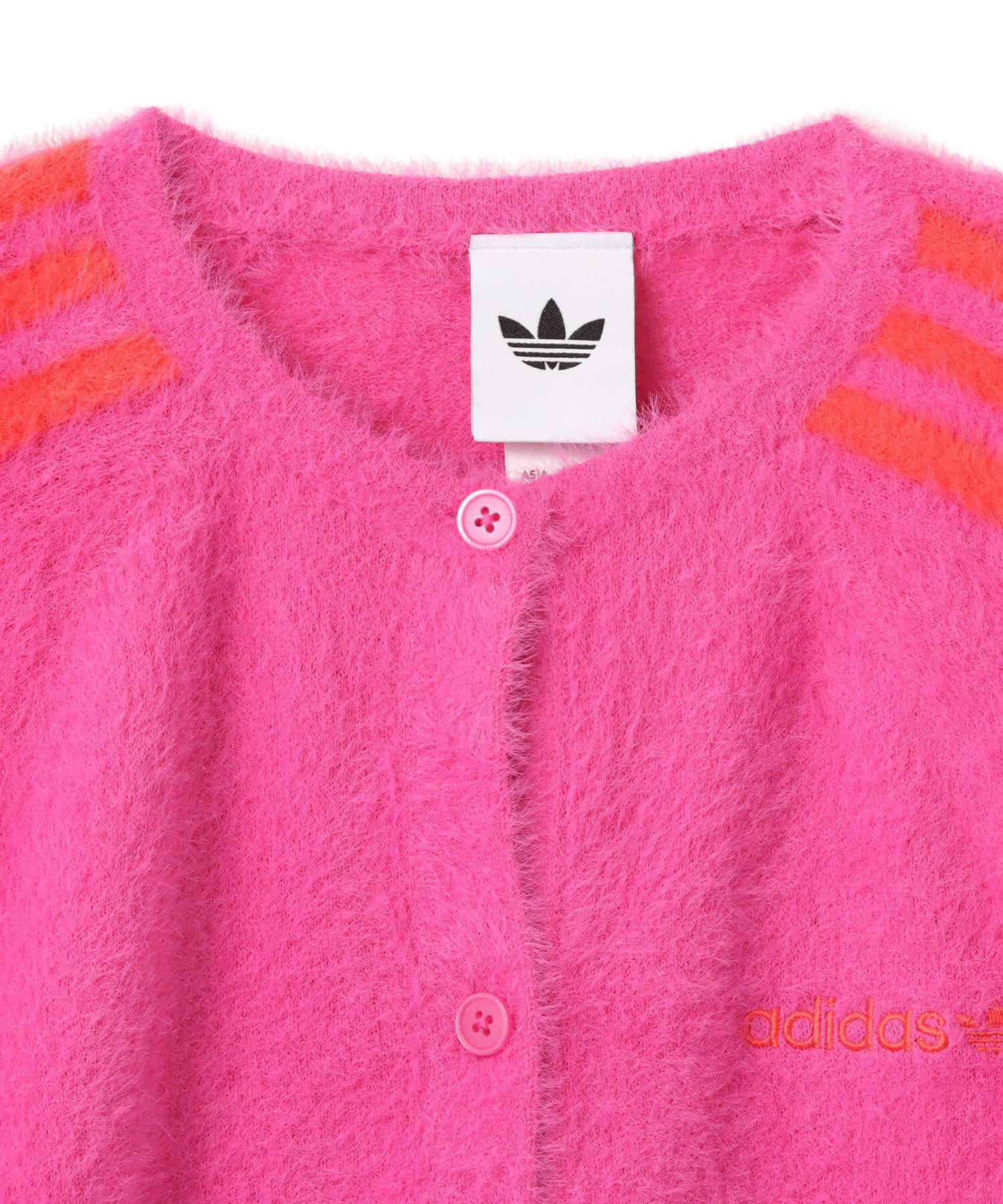 adidas FLUFFY KNITTED CARDIGAN セミルシッドフクシャの画像