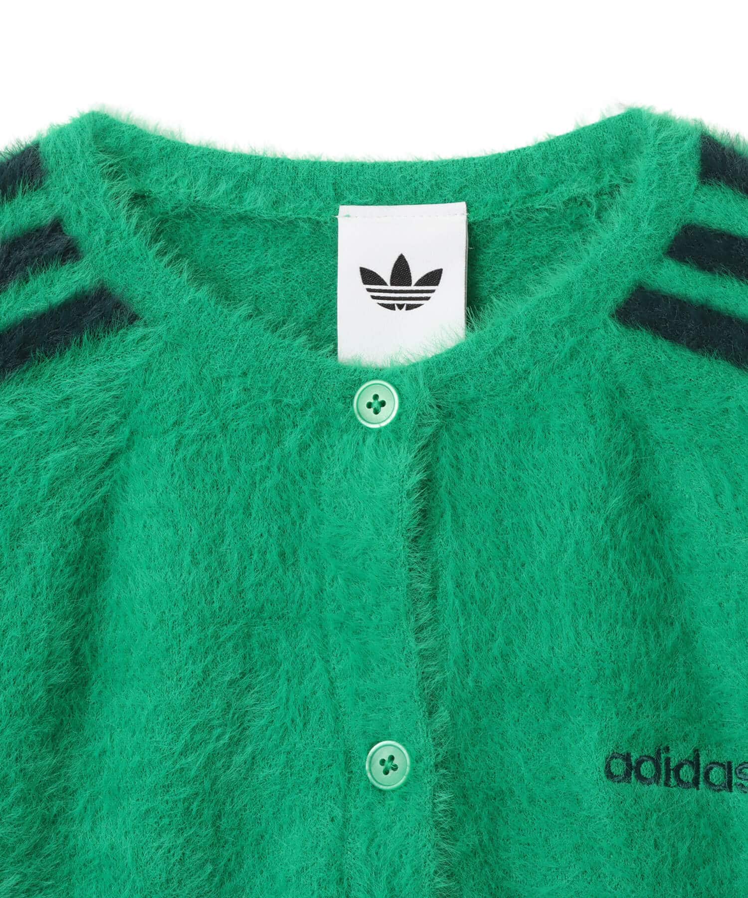 adidas FLUFFY KNITTED CARDIGAN グリーンの画像