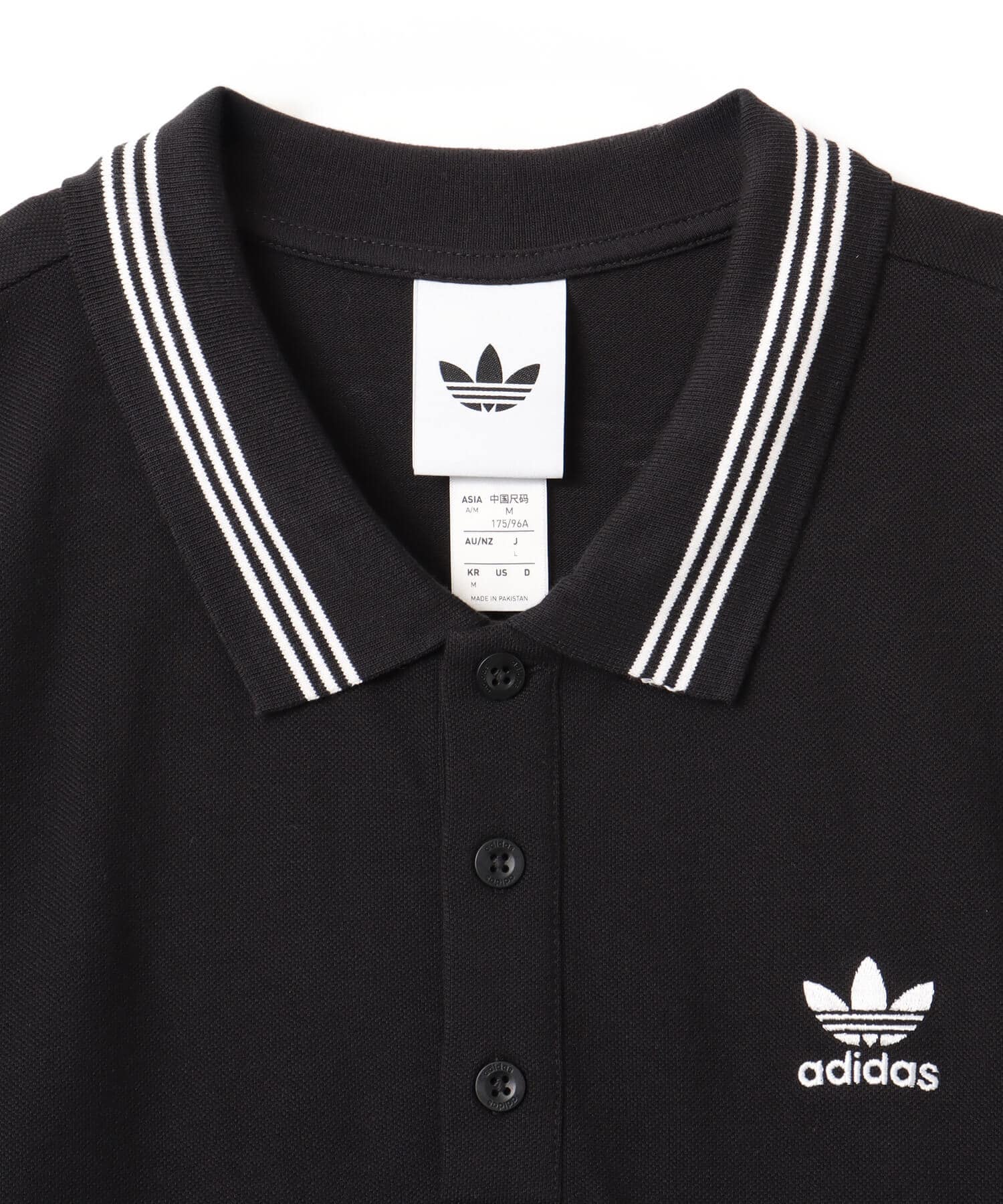 adidas LOOSE POLO ブラック/ホワイトの画像