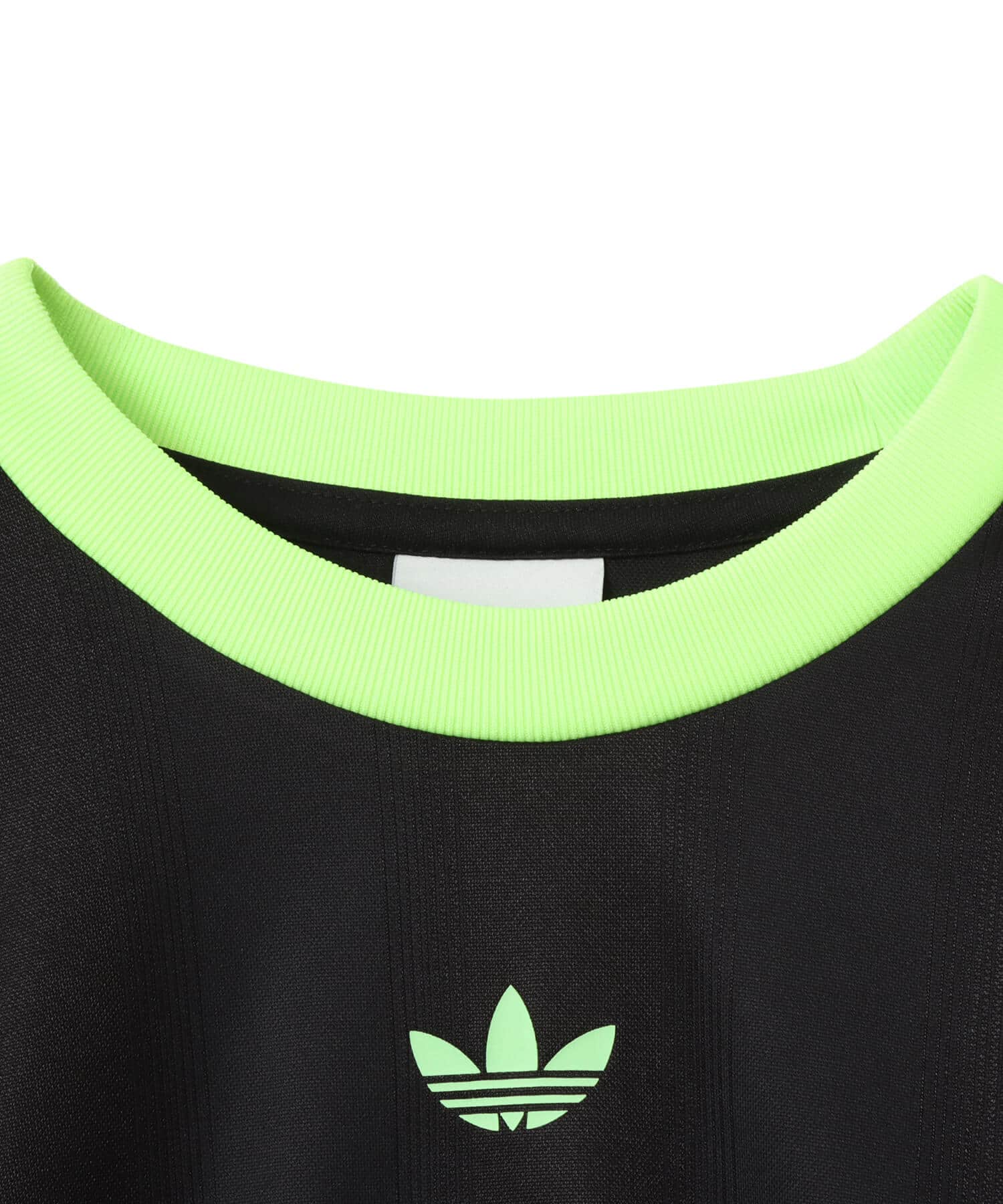 adidas ADICOLOR JACQUARD LONG SLEEVE JERSEY ブラック/シグナルグリーンの画像