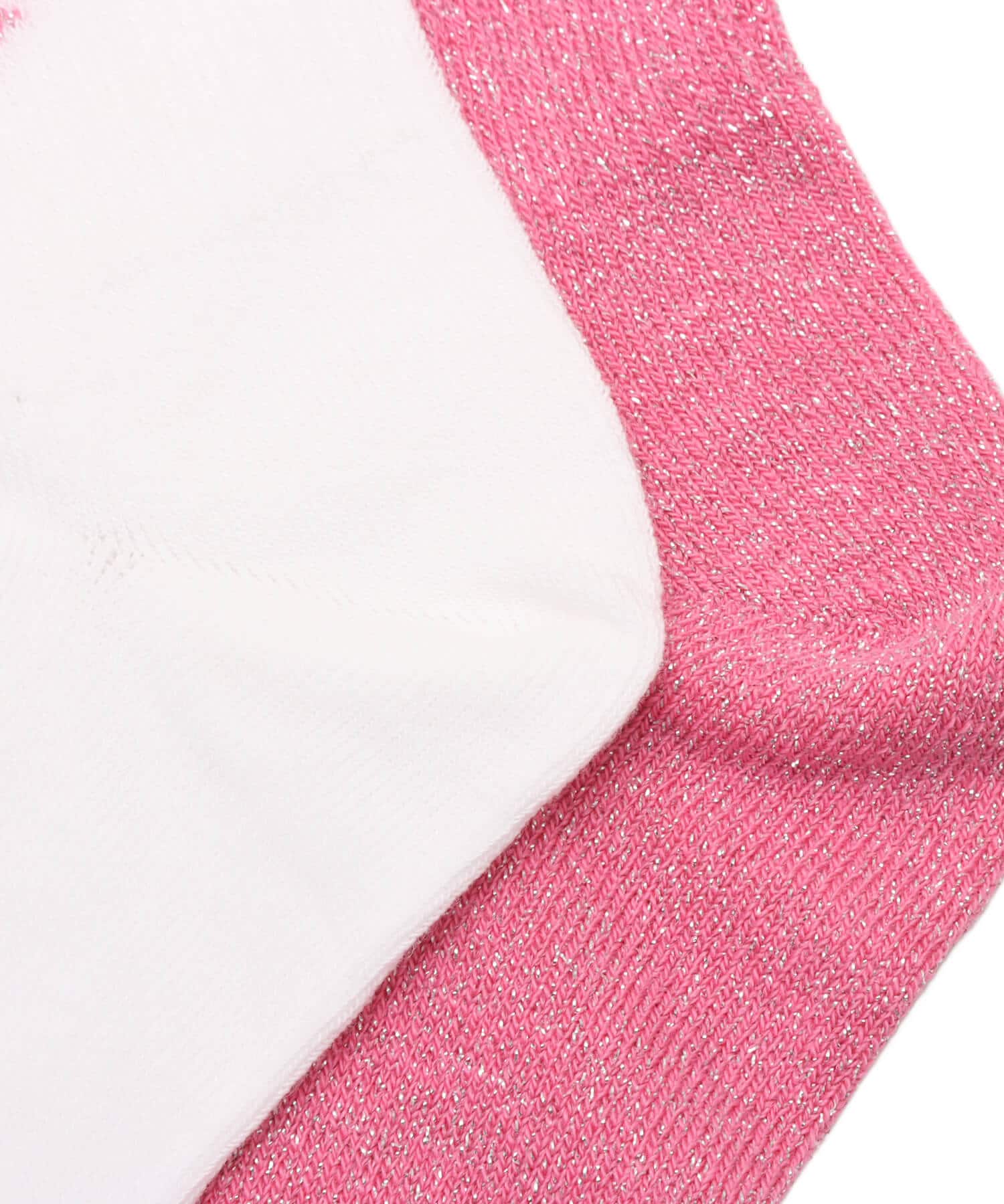 adidas 3 STRIPES GLITTER CREW SOCKS 2 PAIRS ピンクフュージョン/ホワイトの画像