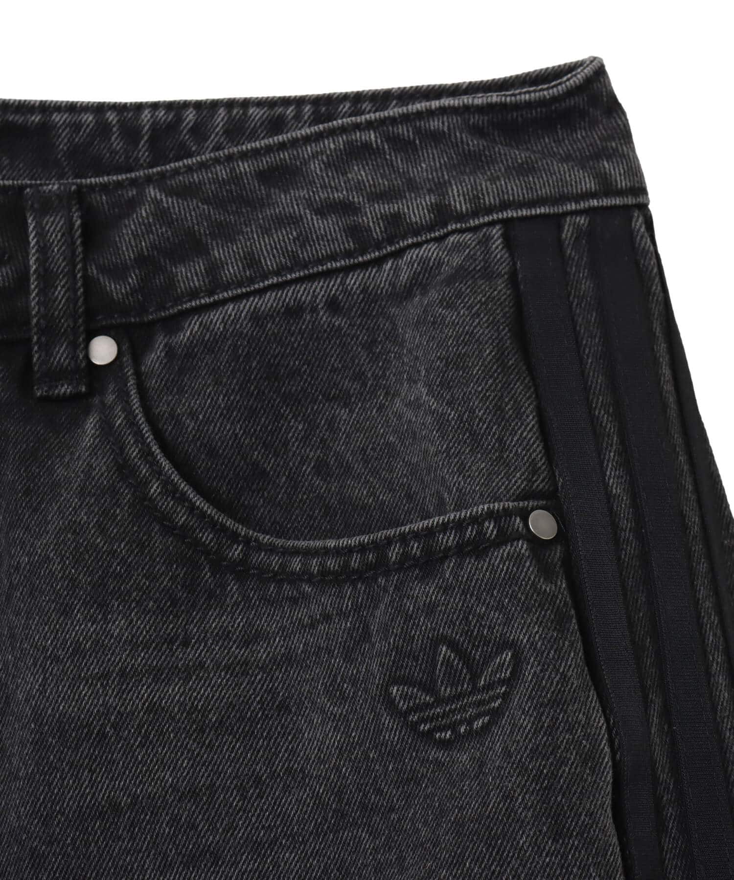 adidas ADILENIUM SEASON 3 BANANA FITTED WASHED DENIM PANTS ブラックの画像