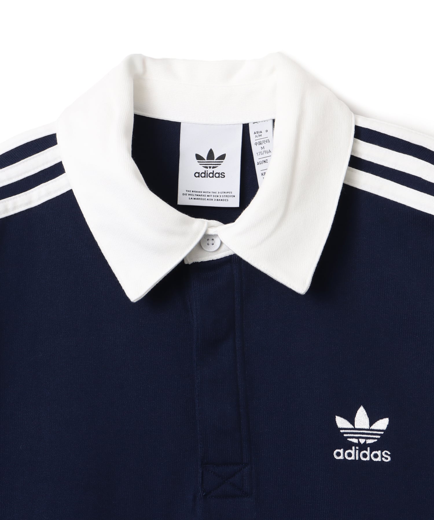 adidas ADICOLOR RUGBY POLO SHIRT ナイトインディゴ/ホワイトの画像