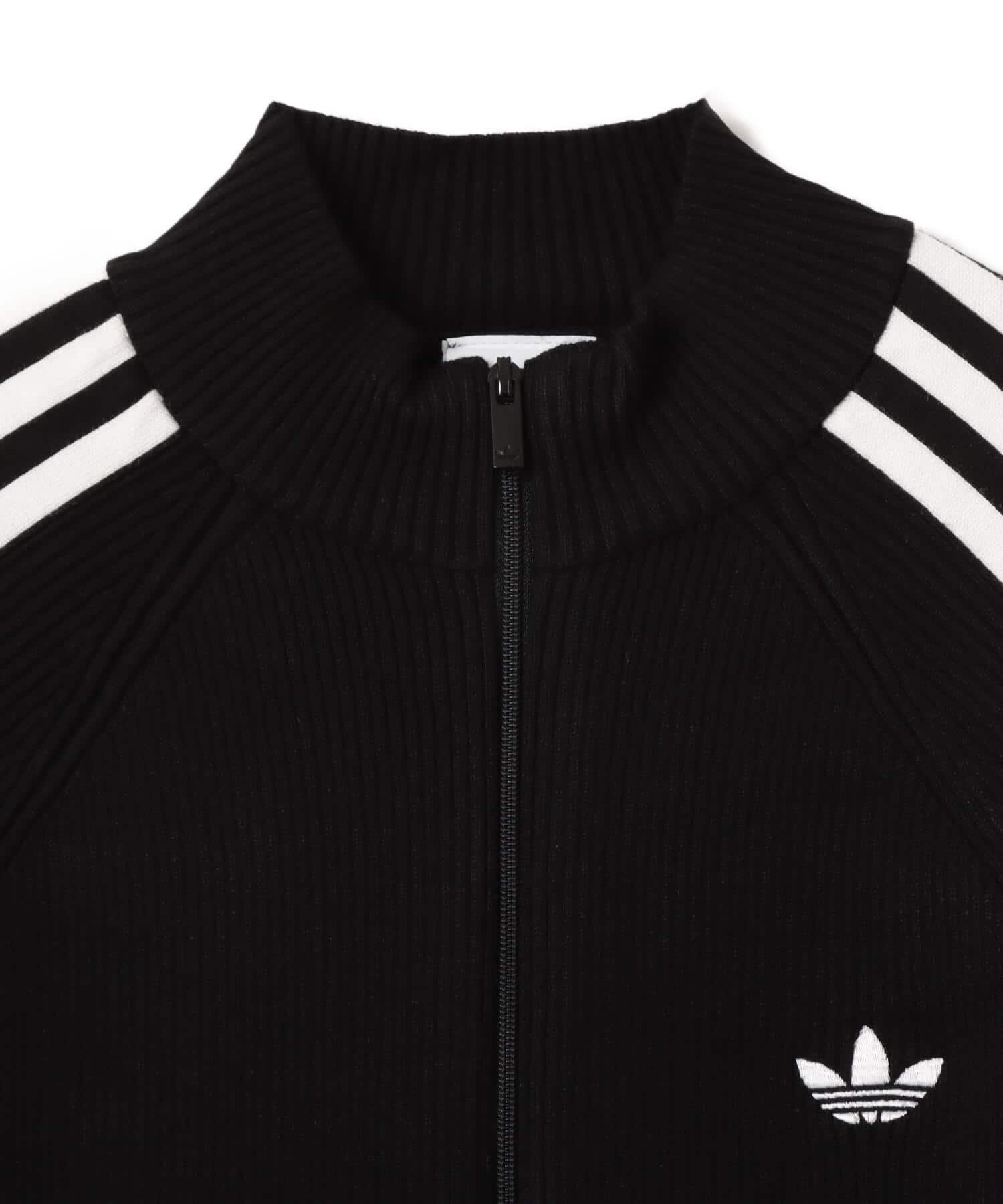 adidas ADICOLOR  3 STRIPES SLIM KNIT TRACK TOP ブラックの画像