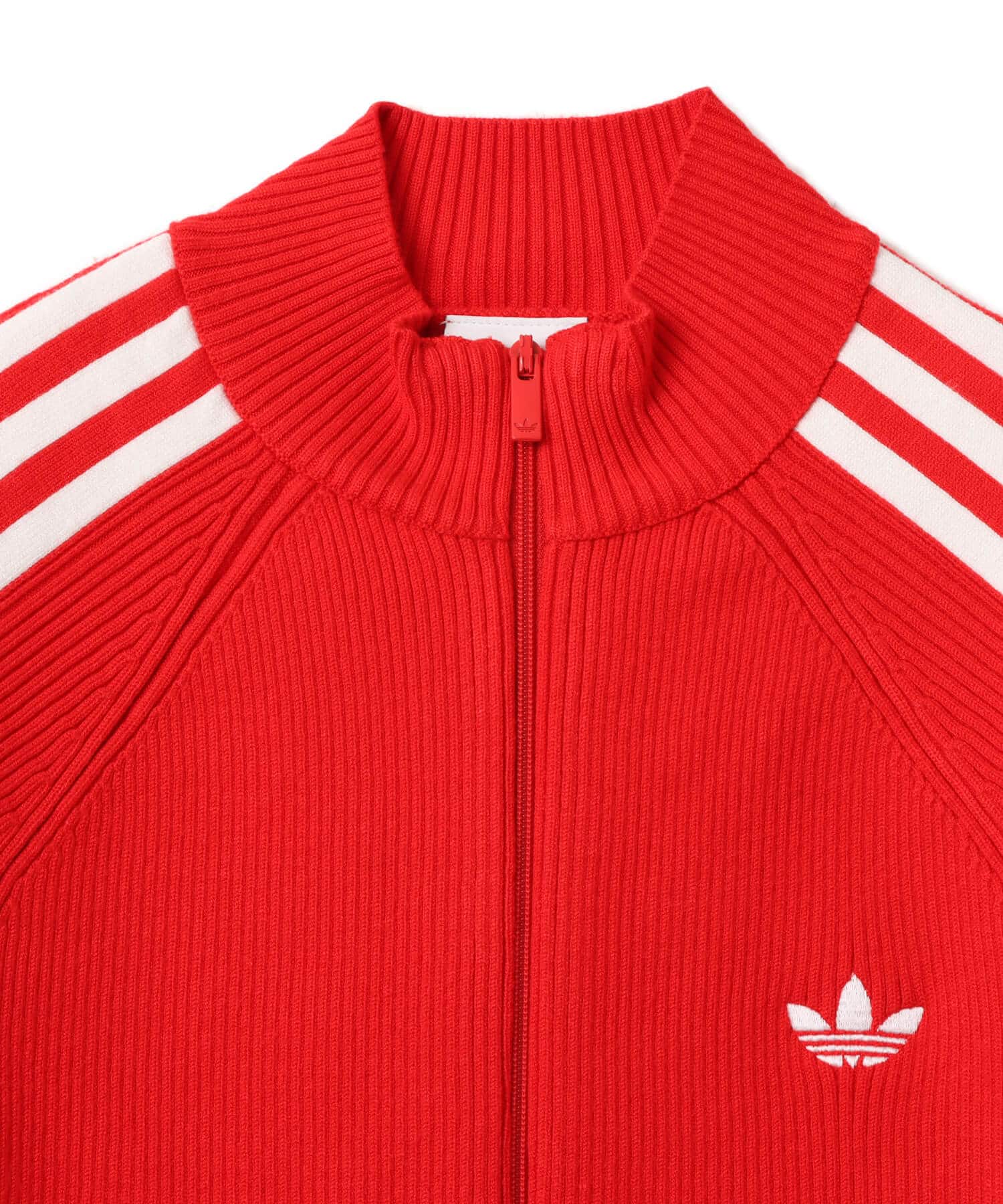 adidas ADICOLOR  3 STRIPES SLIM KNIT TRACK TOP ベタースカーレットの画像